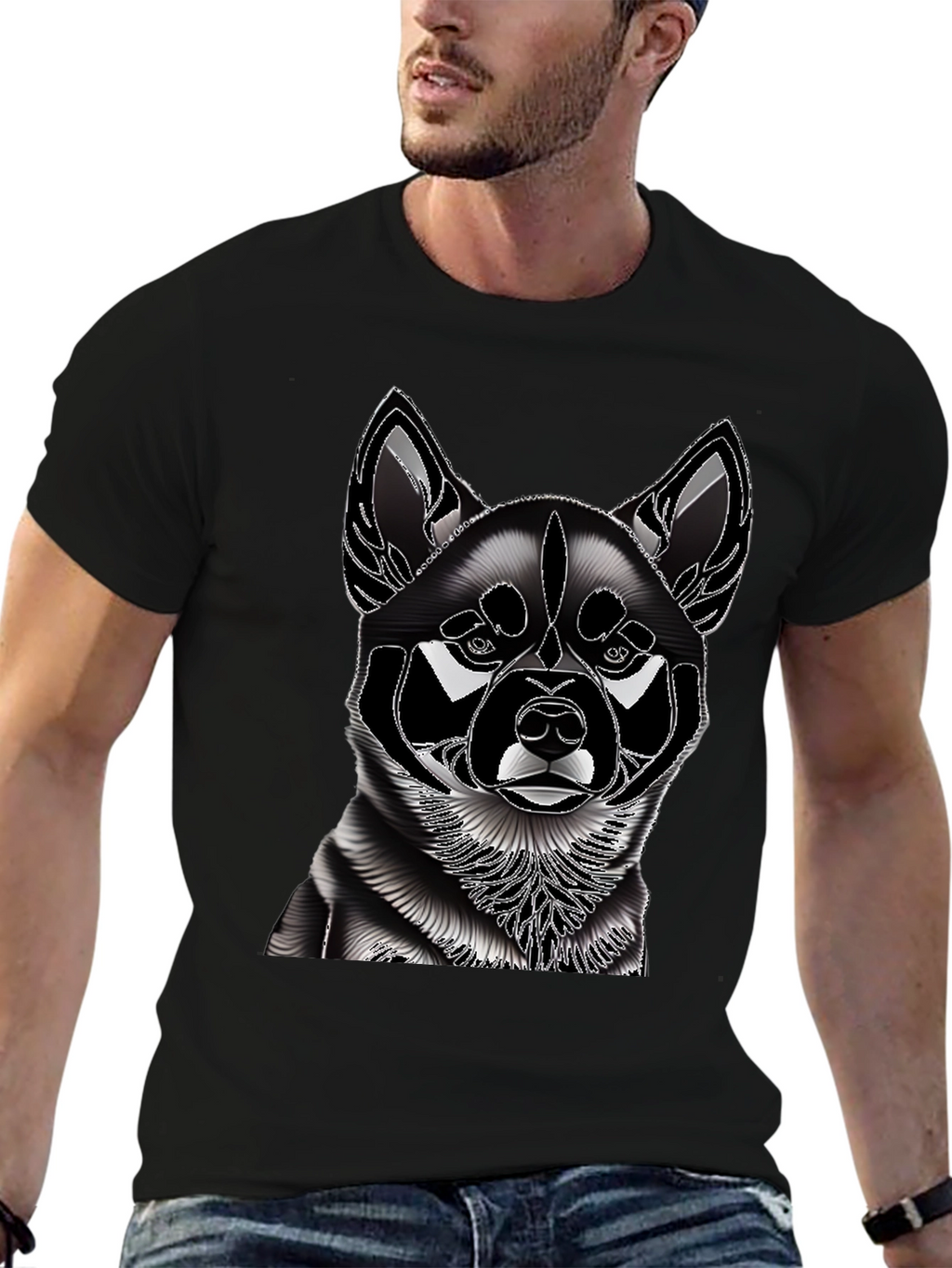Dog Graphic T-Shirt - Stylish Canine Design
