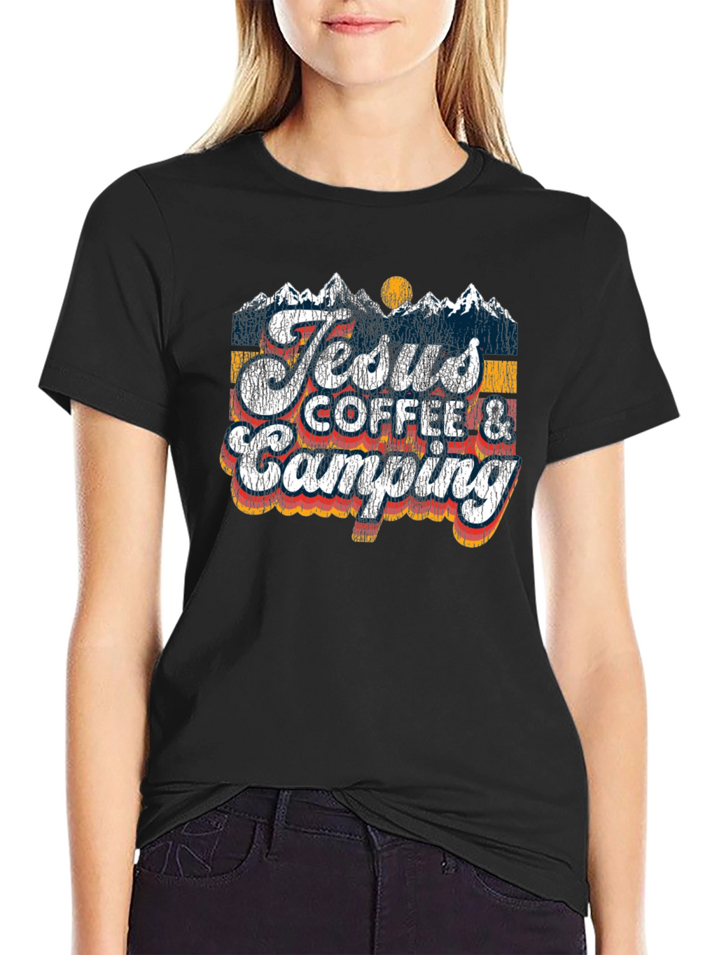 Jesus Coffee Camping T-Shirt | Religious Outdoors