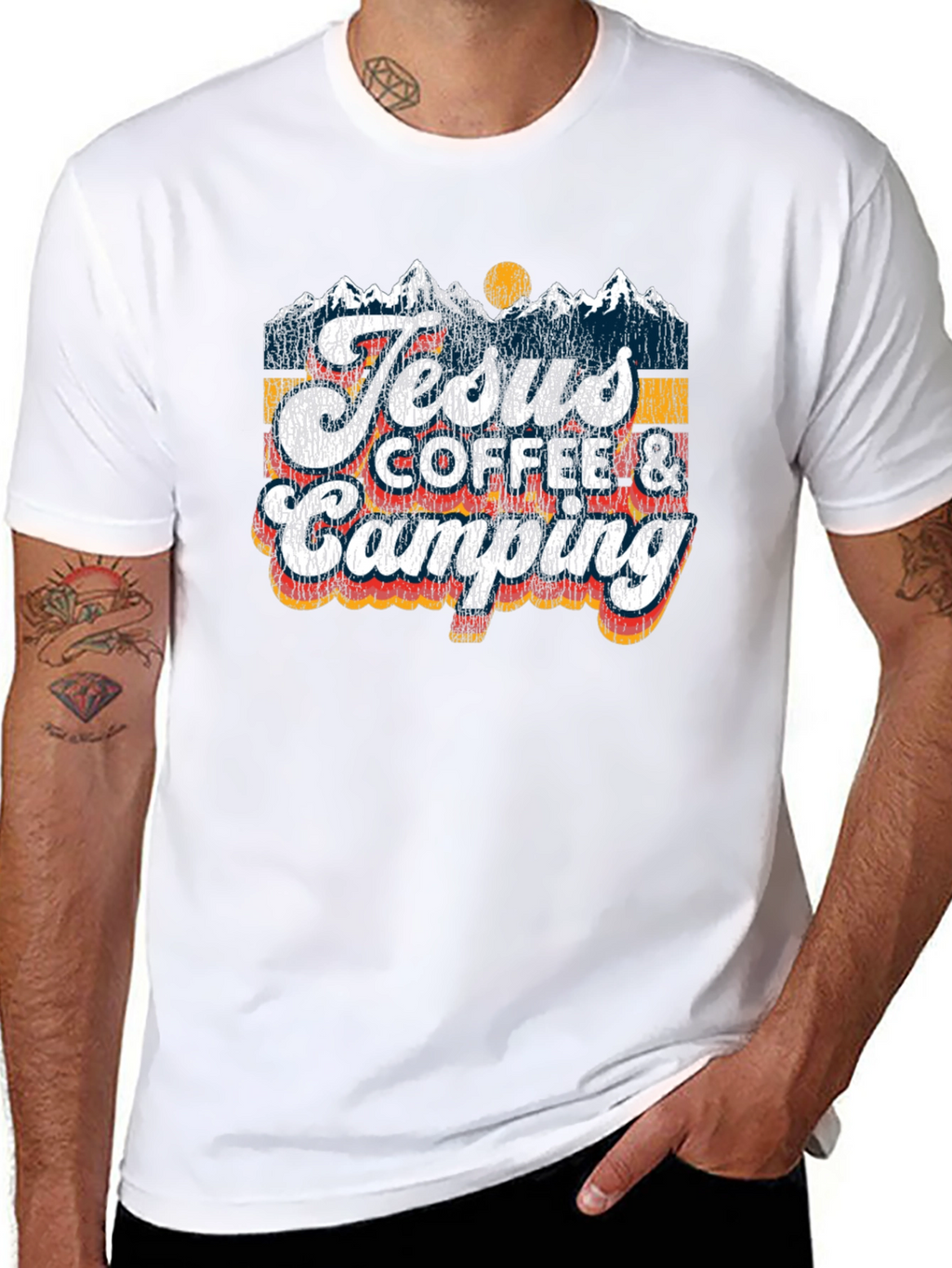 Jesus Coffee Camping T-Shirt | Religious Outdoors