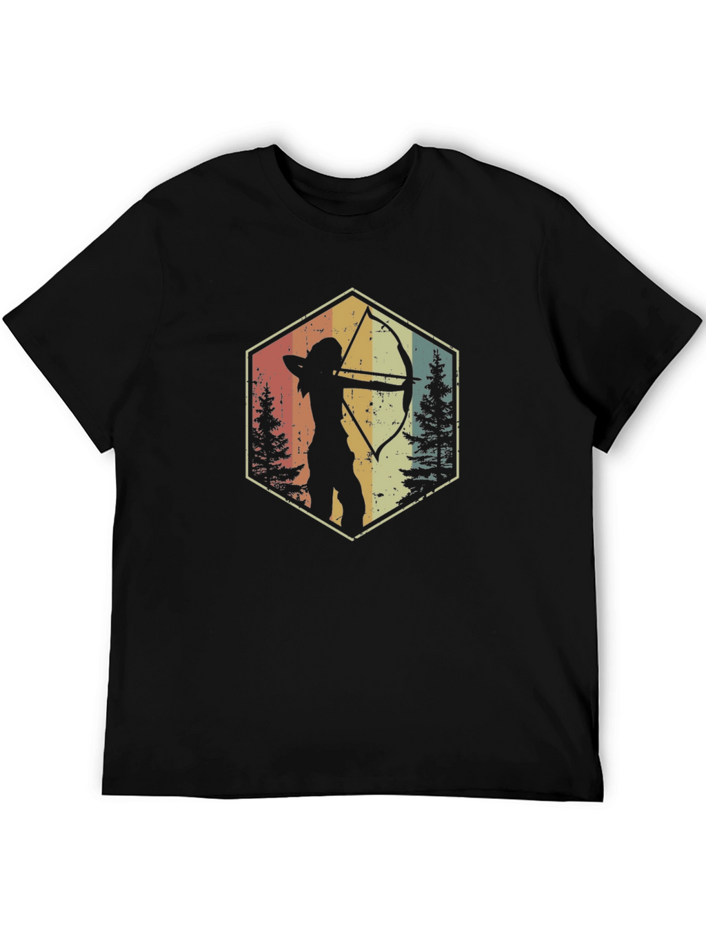 Archery Silhouette Graphic T-Shirt - Retro Style