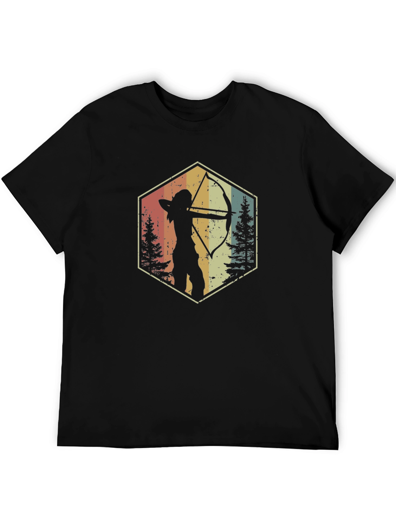Archery Silhouette Graphic T-Shirt - Retro Style