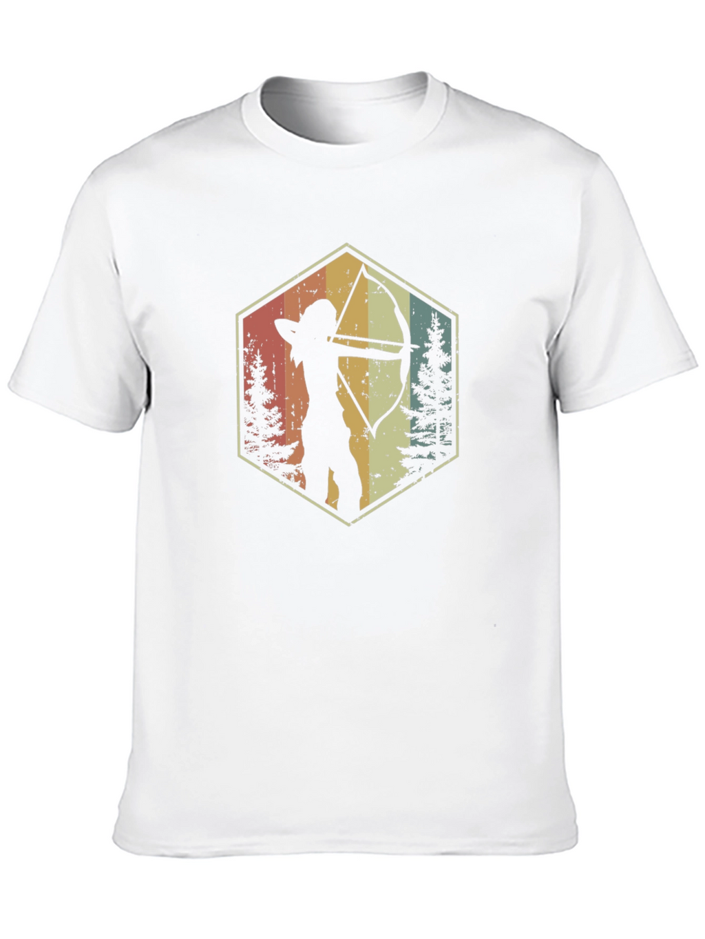 Archery Silhouette Graphic T-Shirt - Retro Style