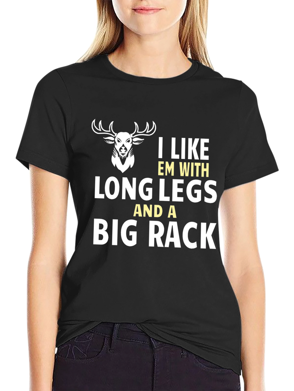 Funny Deer Hunter T-Shirt Long Legs Big Rack