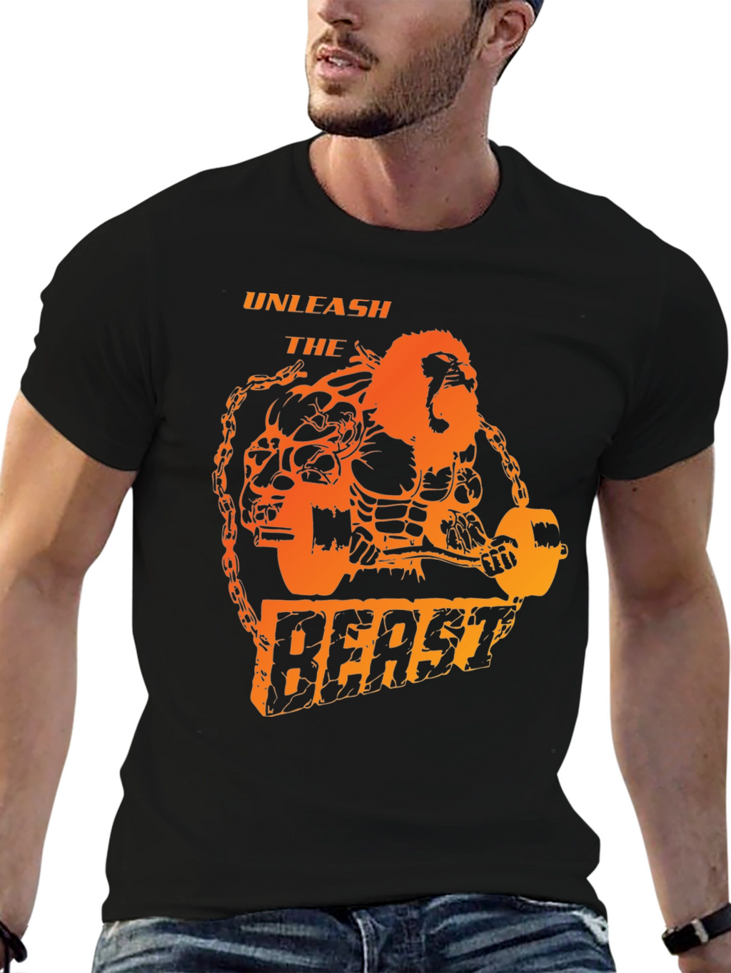 Unleash the Beast T-Shirt - Weightlifting Gorilla Design