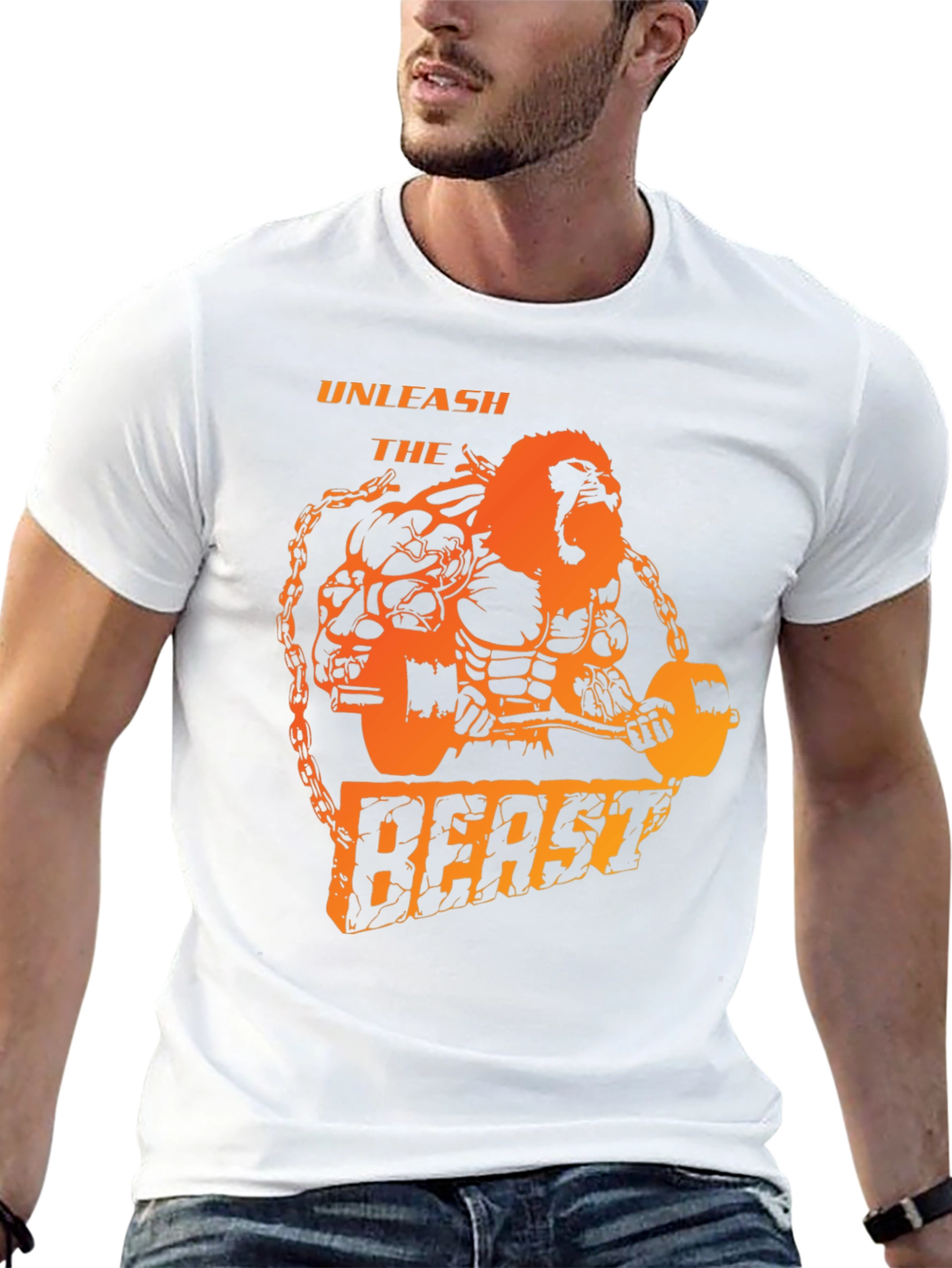Unleash the Beast T-Shirt - Weightlifting Gorilla Design