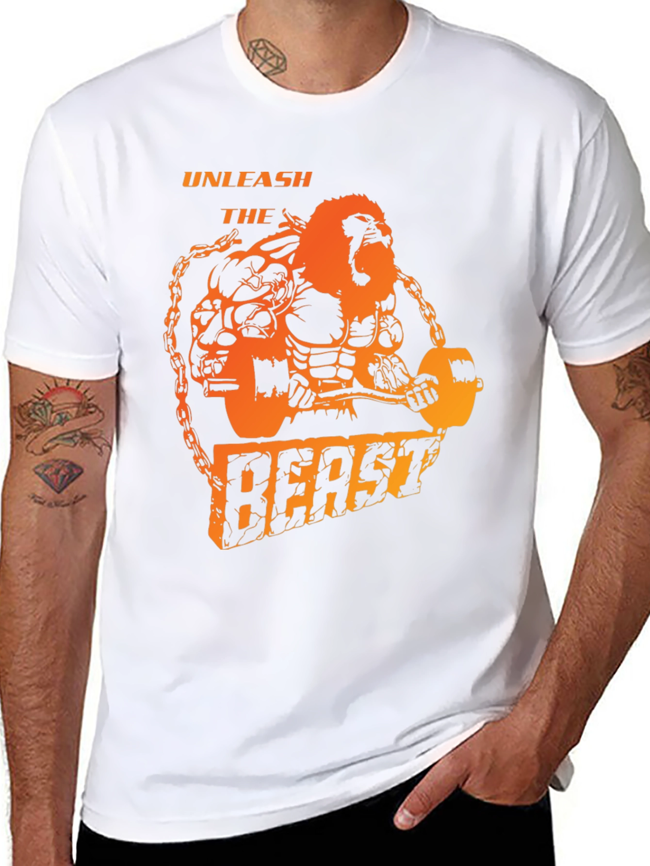 Unleash the Beast T-Shirt - Weightlifting Gorilla Design