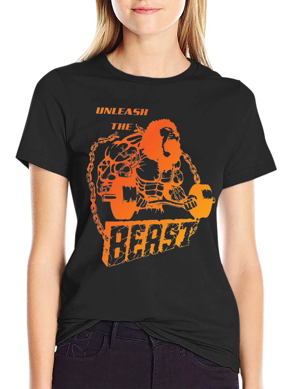 Unleash the Beast T-Shirt - Weightlifting Gorilla Design