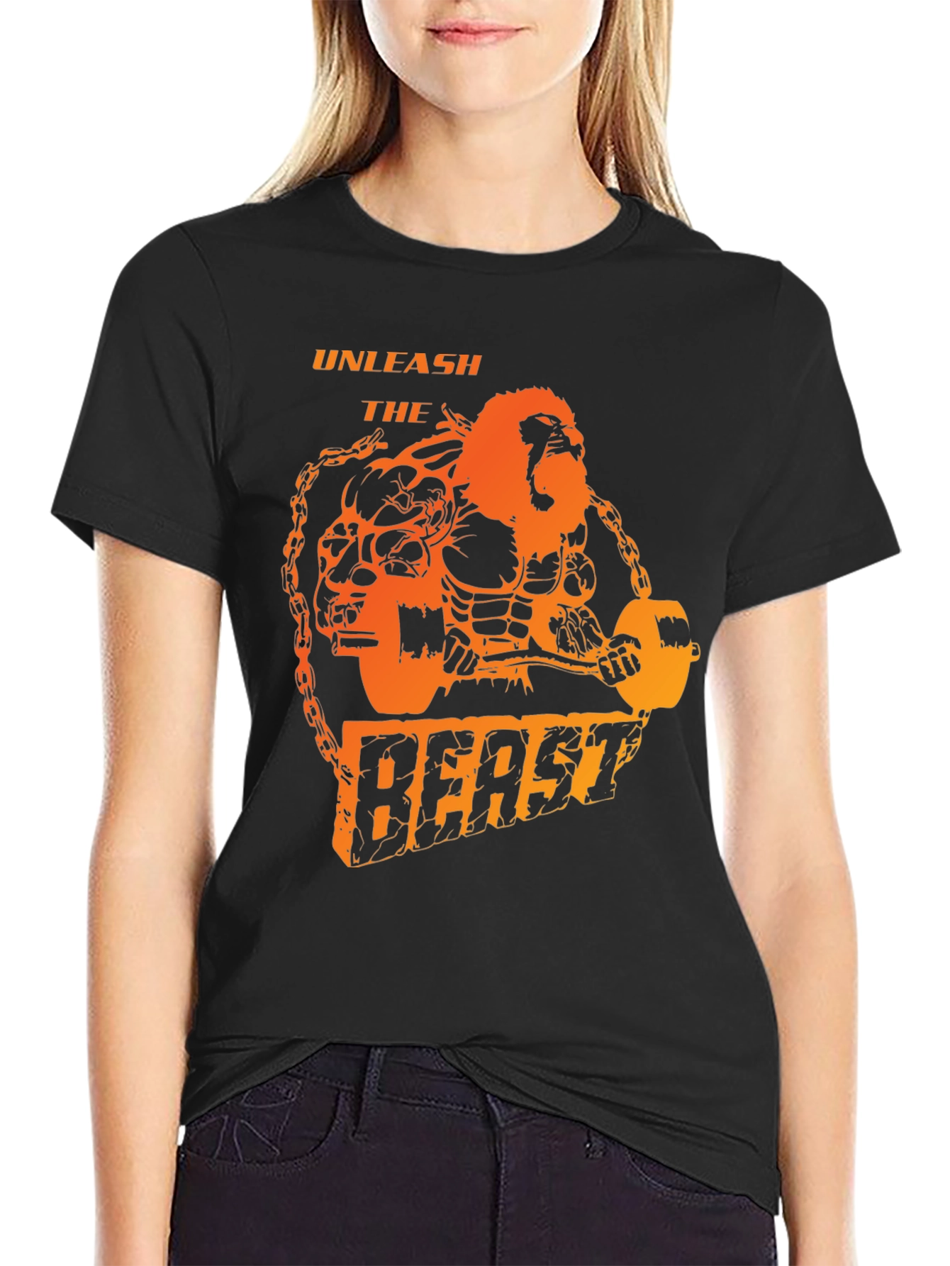 Unleash the Beast T-Shirt - Weightlifting Gorilla Design