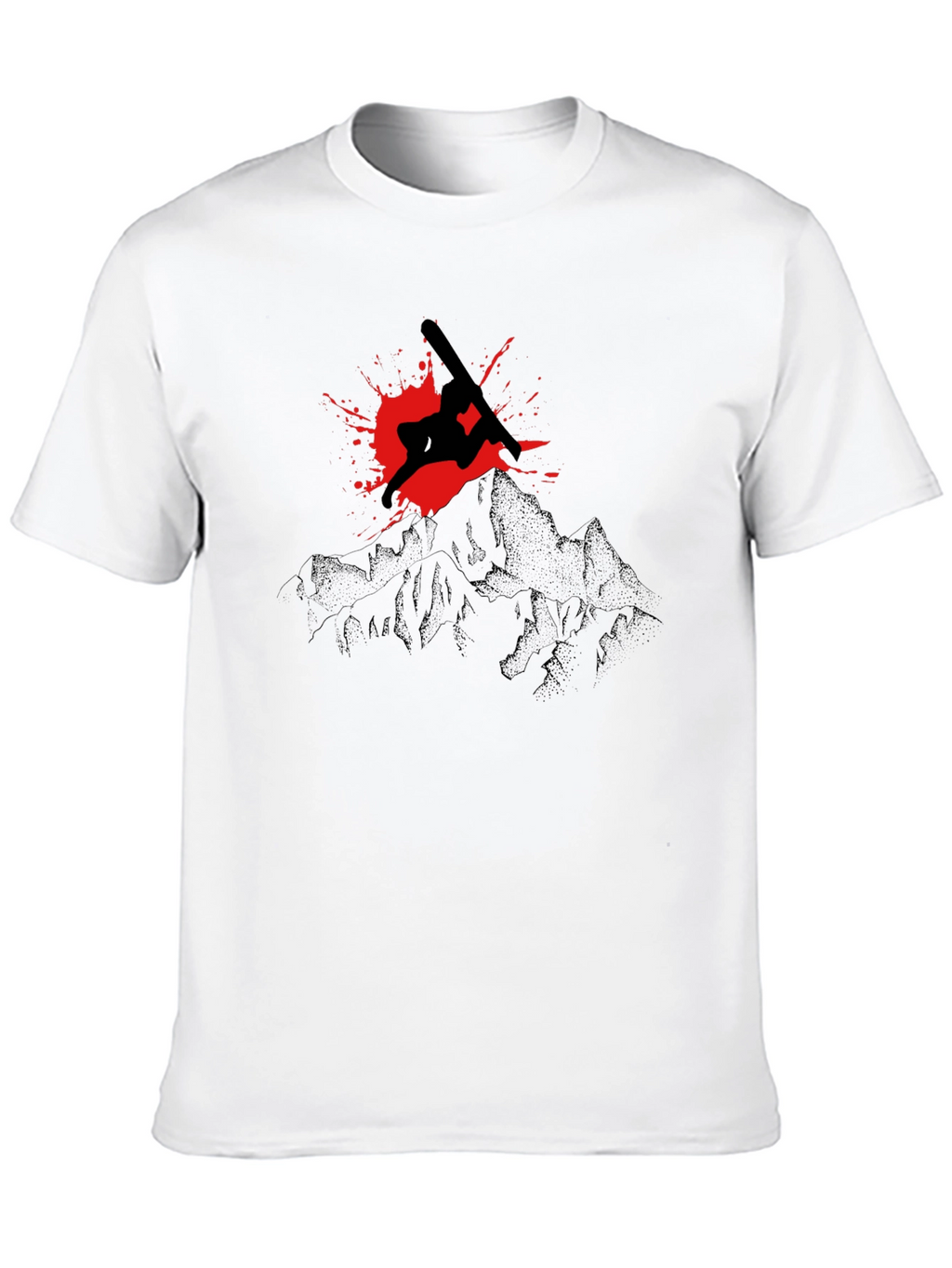 Snowboarder Mountain Graphic T-Shirt
