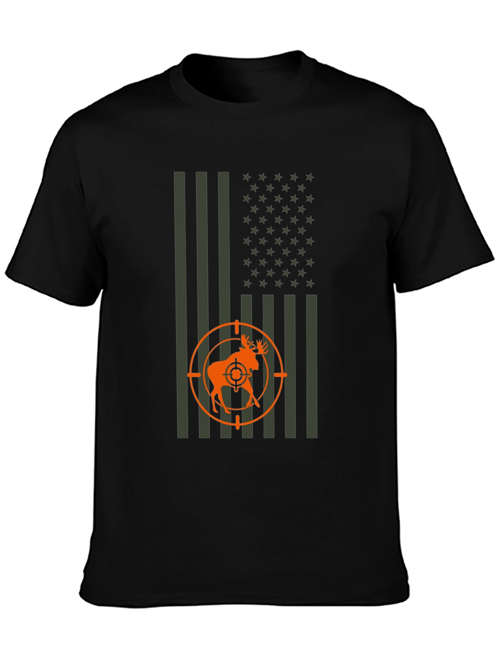 Hunting Moose Flag Graphic Tee