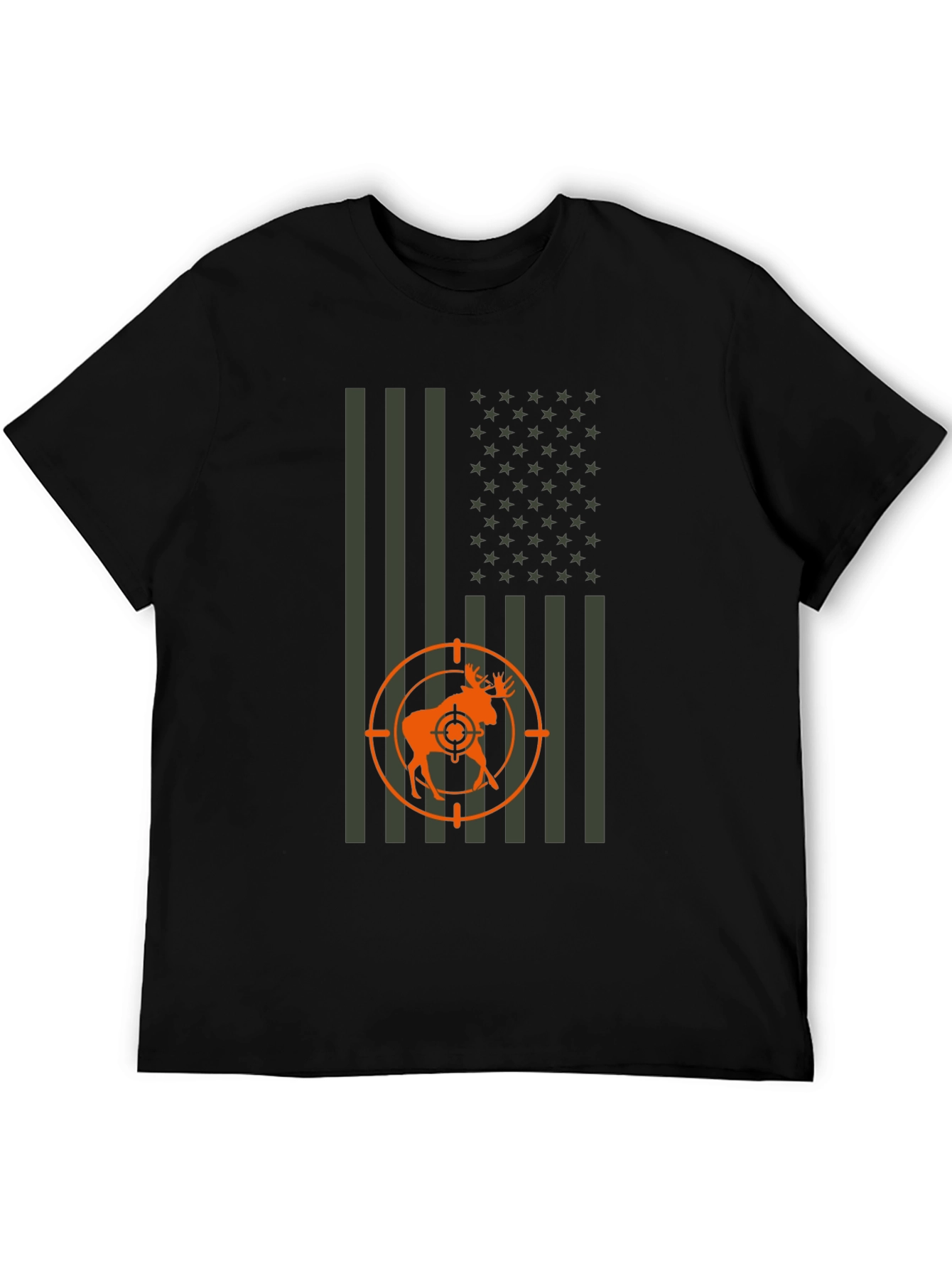 Hunting Moose Flag Graphic Tee