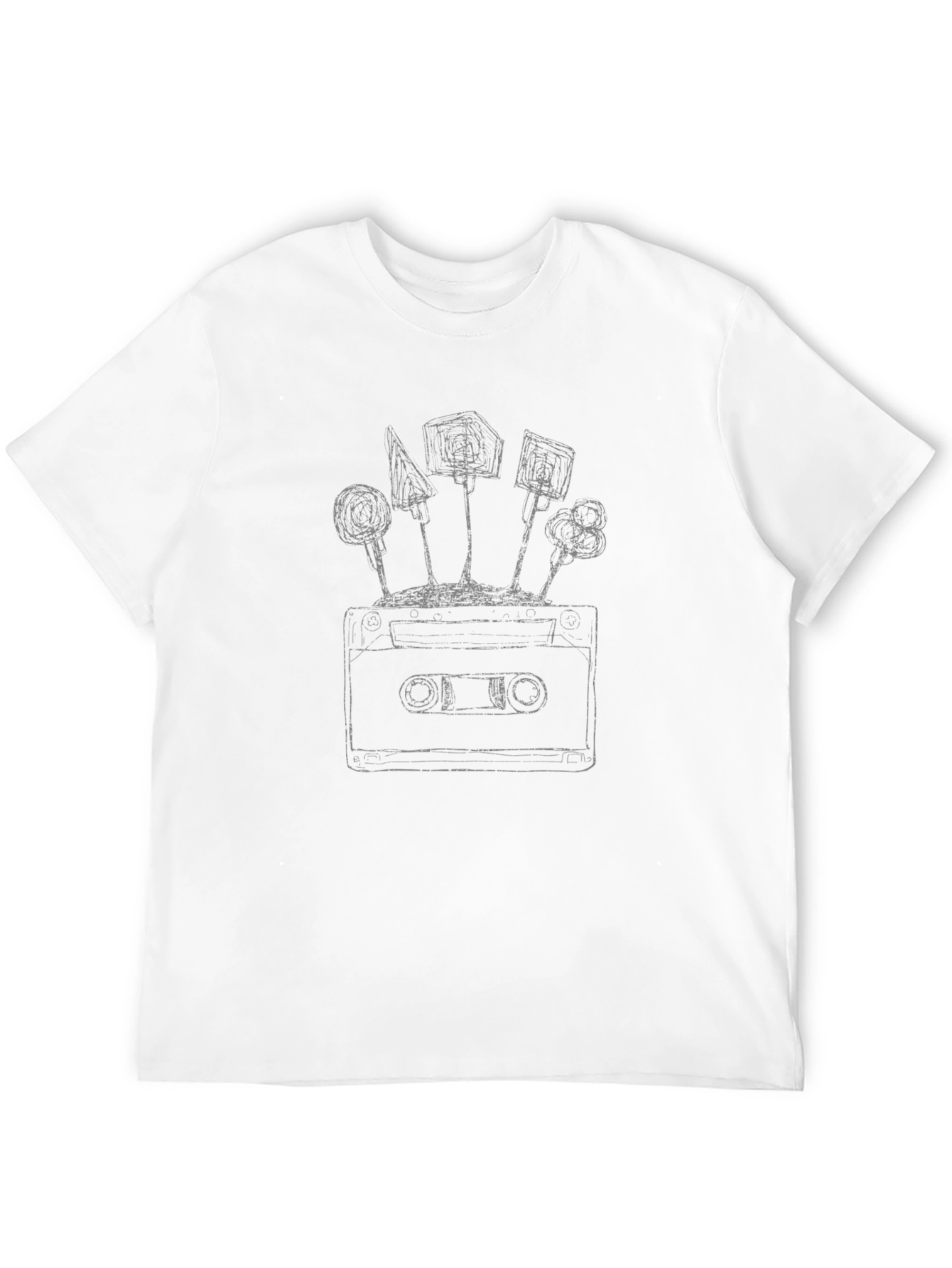 Retro Cassette Tape & Lollipop Black T-Shirt