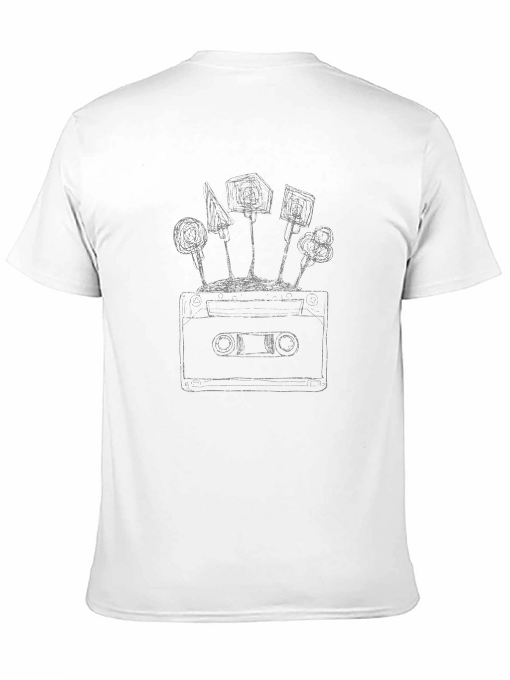 Retro Cassette Tape & Lollipop Black T-Shirt