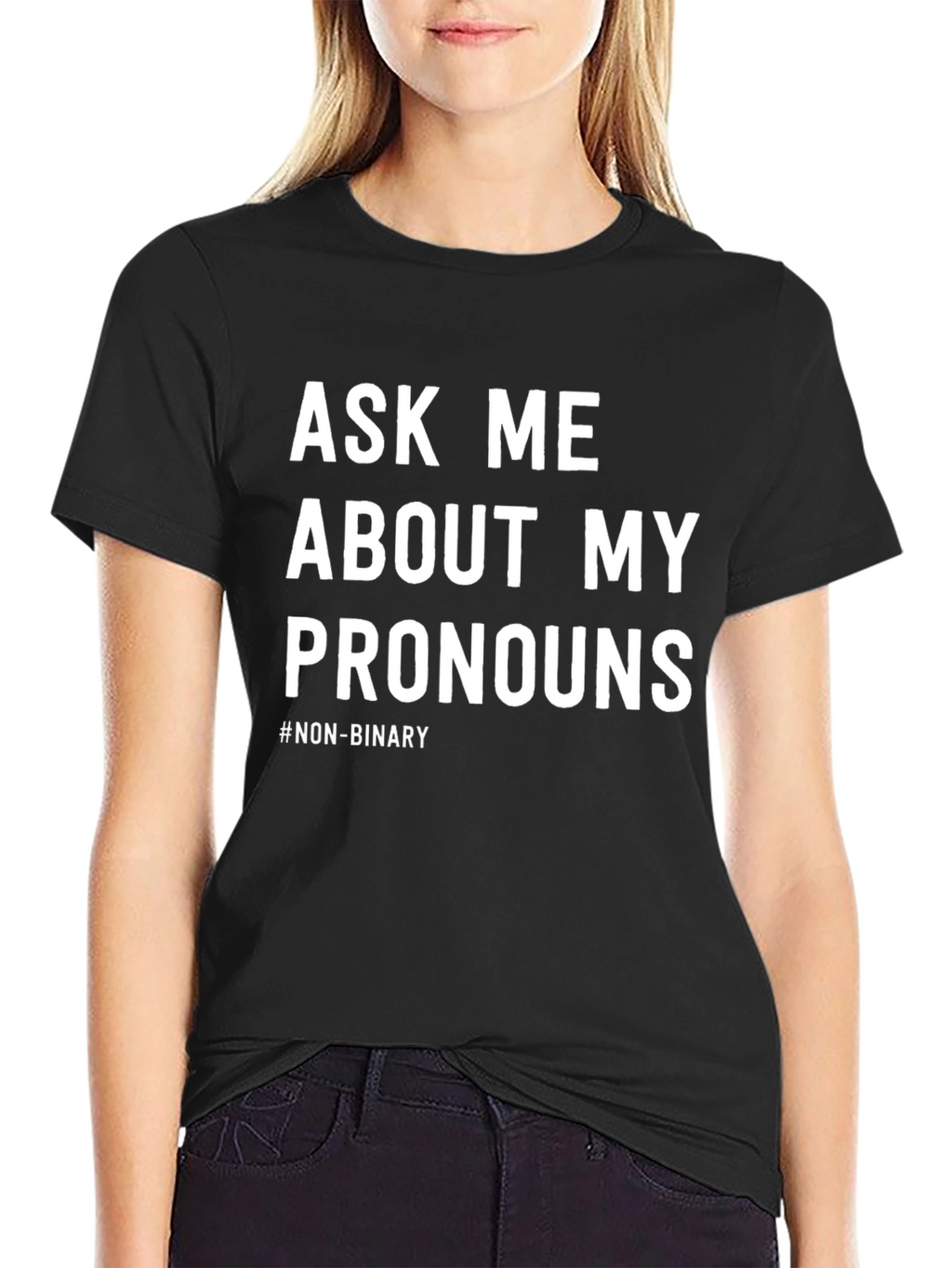 Ask Me About My Pronouns T-Shirt - Non-Binary Pride