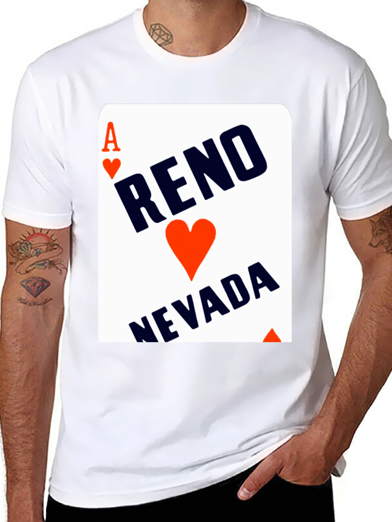 Reno Nevada Ace of Hearts Graphic Tee