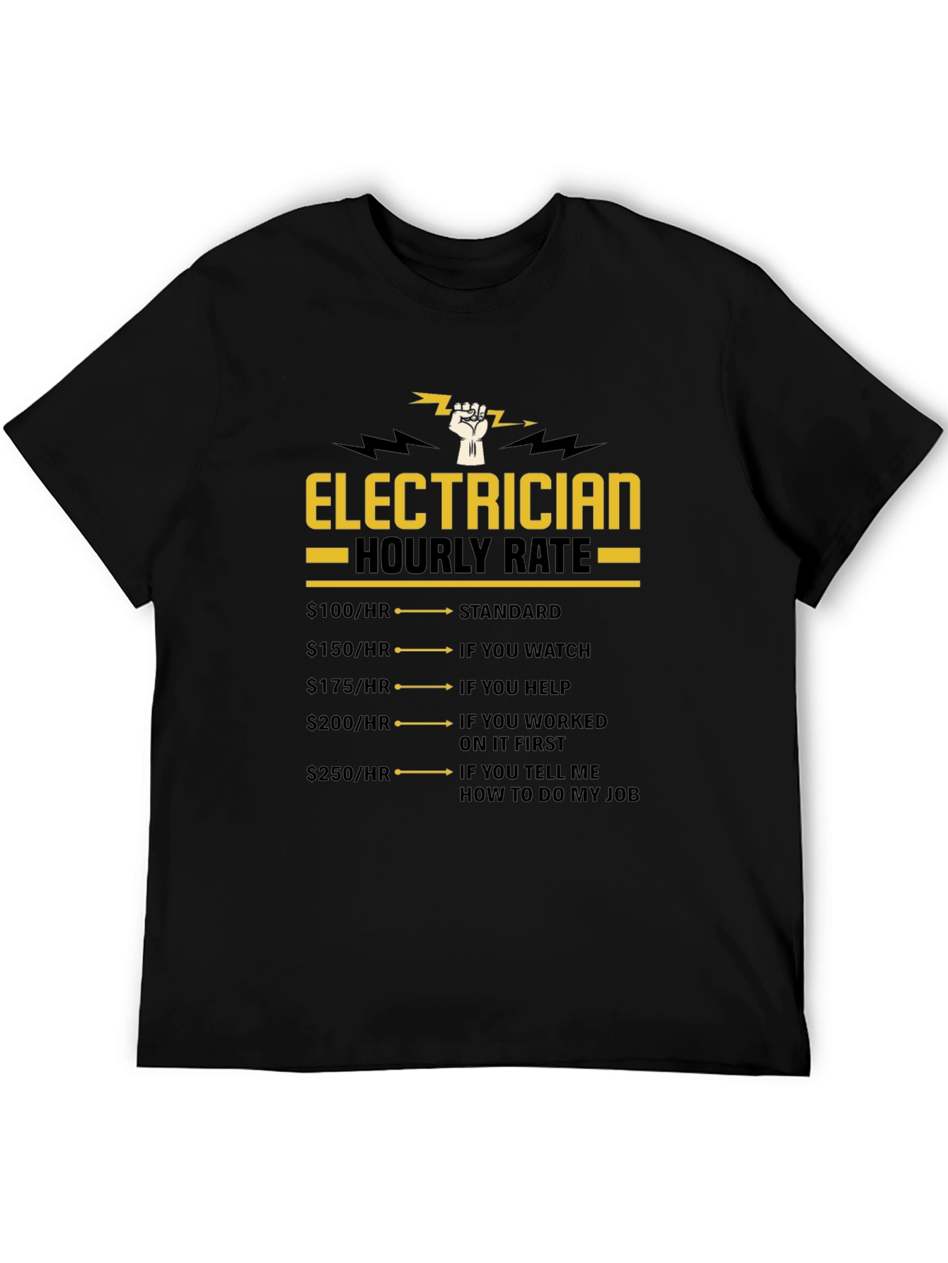 Electrician Hourly Rate Funny T-Shirt