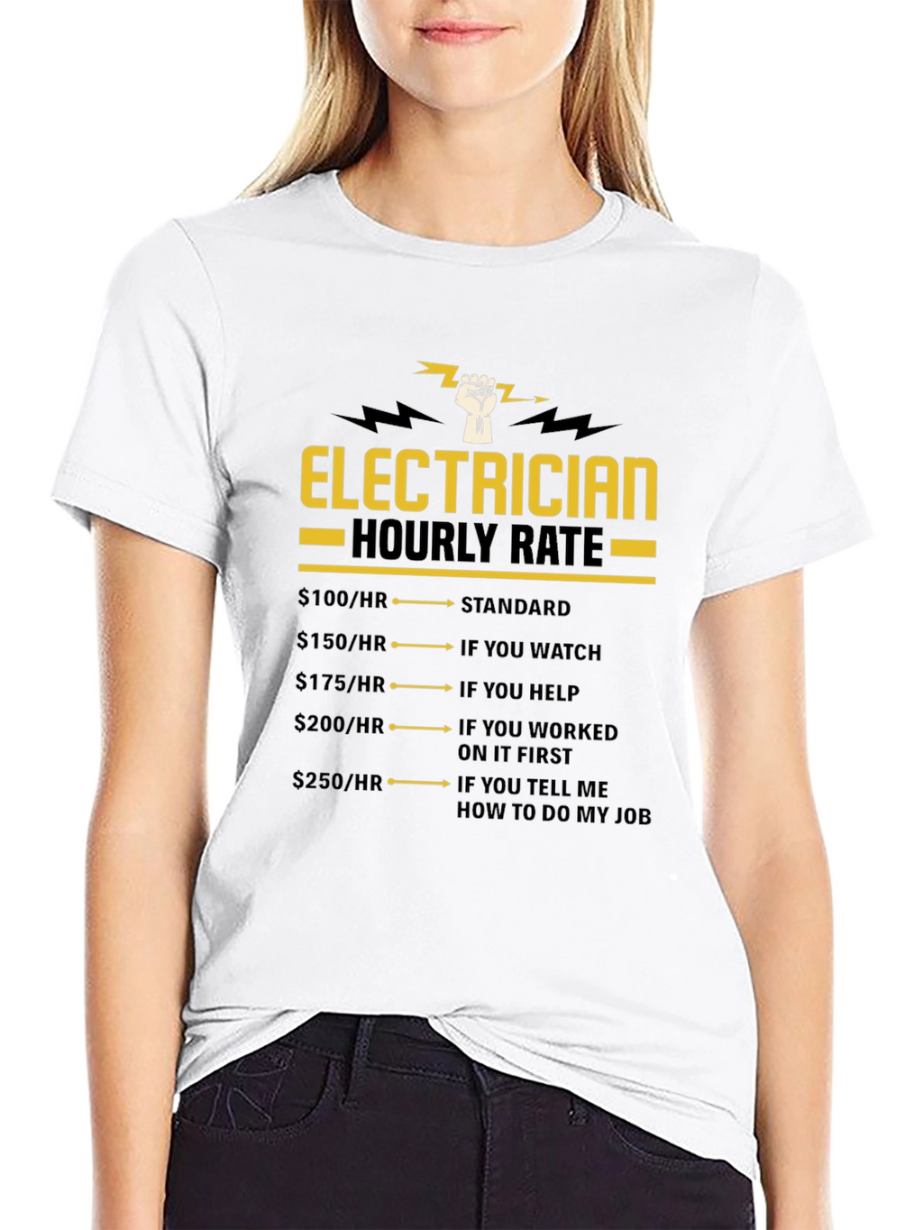 Electrician Hourly Rate Funny T-Shirt