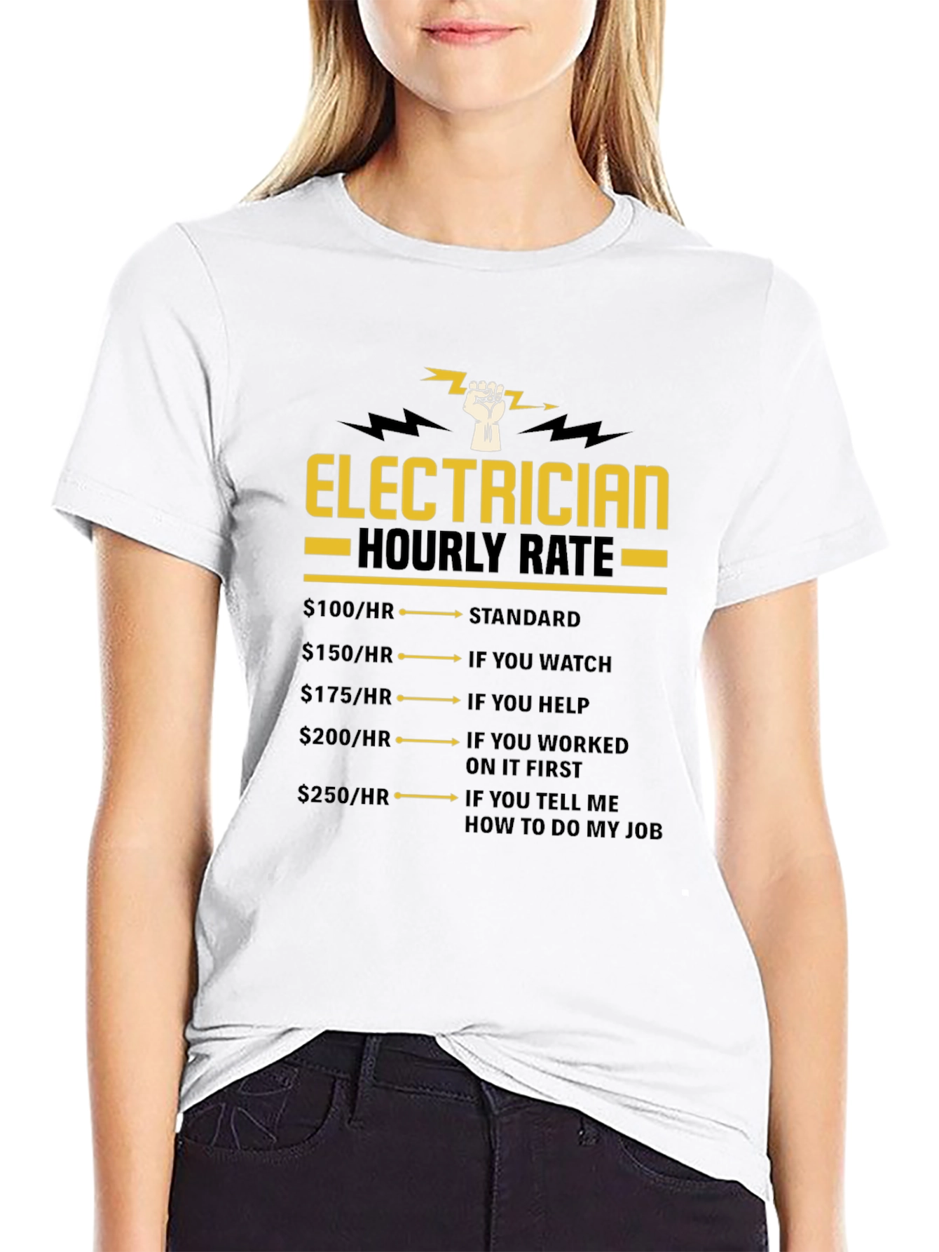 Electrician Hourly Rate Funny T-Shirt
