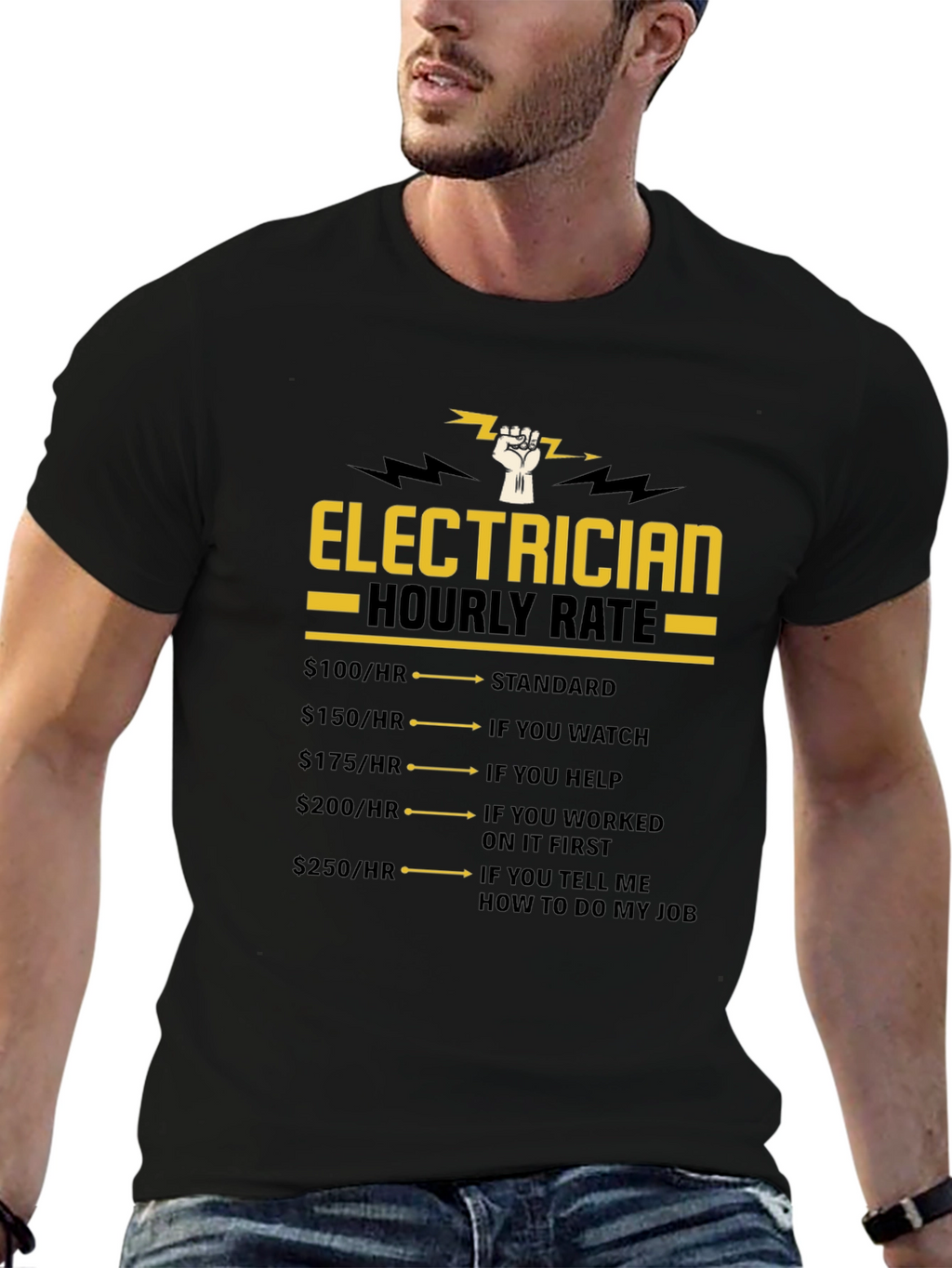 Electrician Hourly Rate Funny T-Shirt
