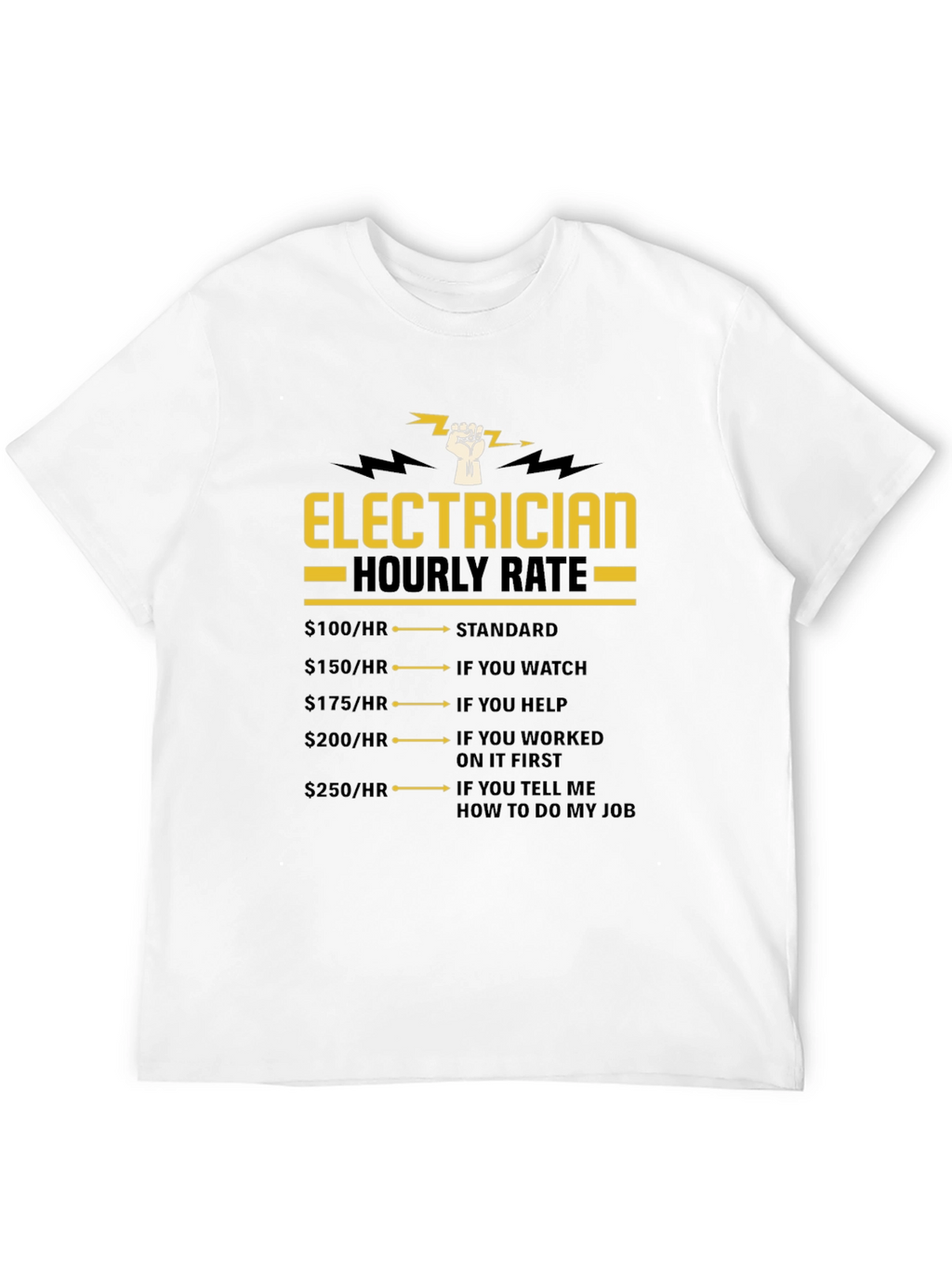 Electrician Hourly Rate Funny T-Shirt
