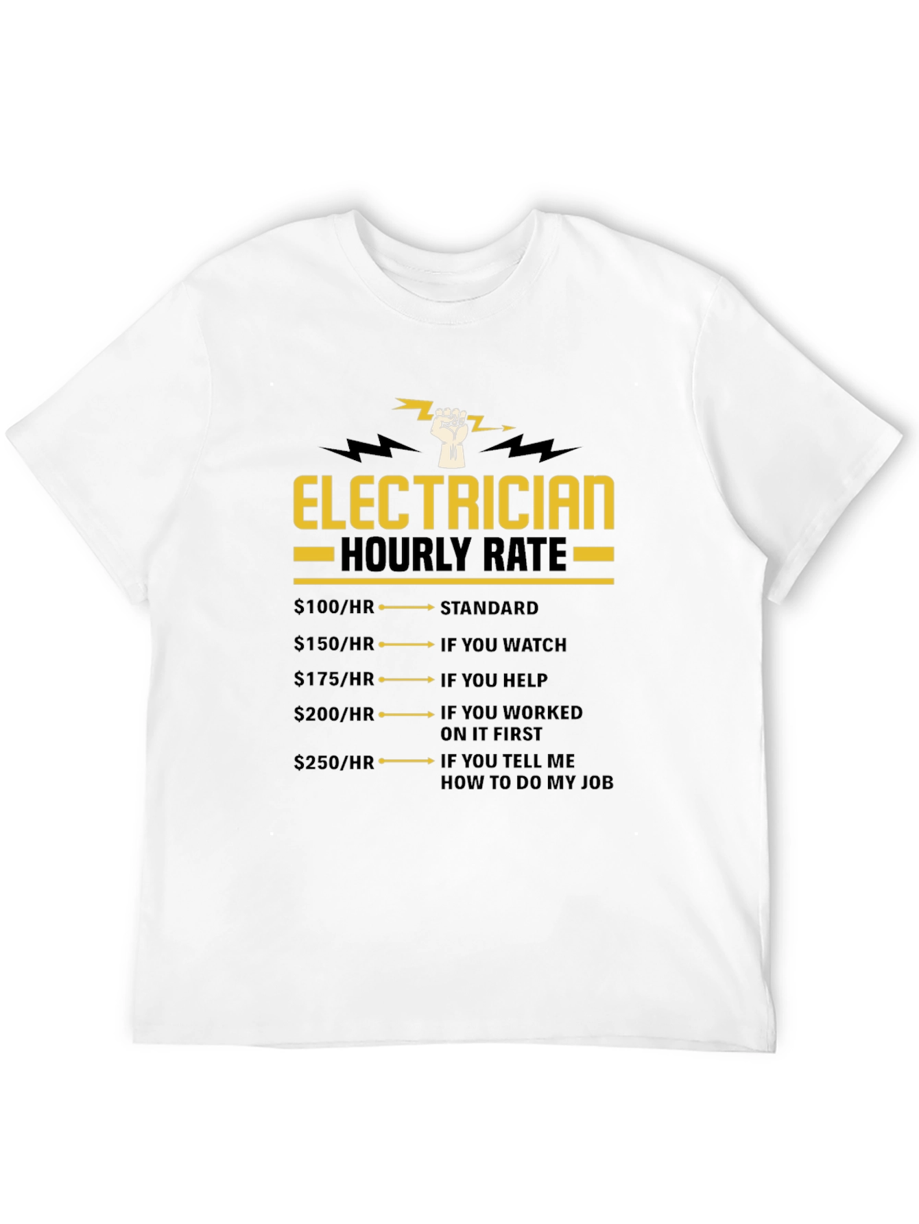 Electrician Hourly Rate Funny T-Shirt