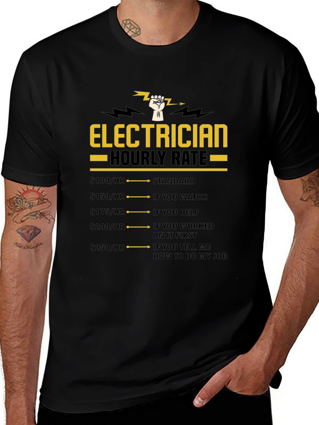 Electrician Hourly Rate Funny T-Shirt
