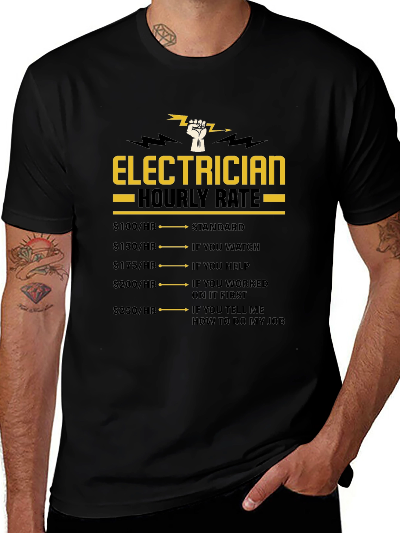 Electrician Hourly Rate Funny T-Shirt