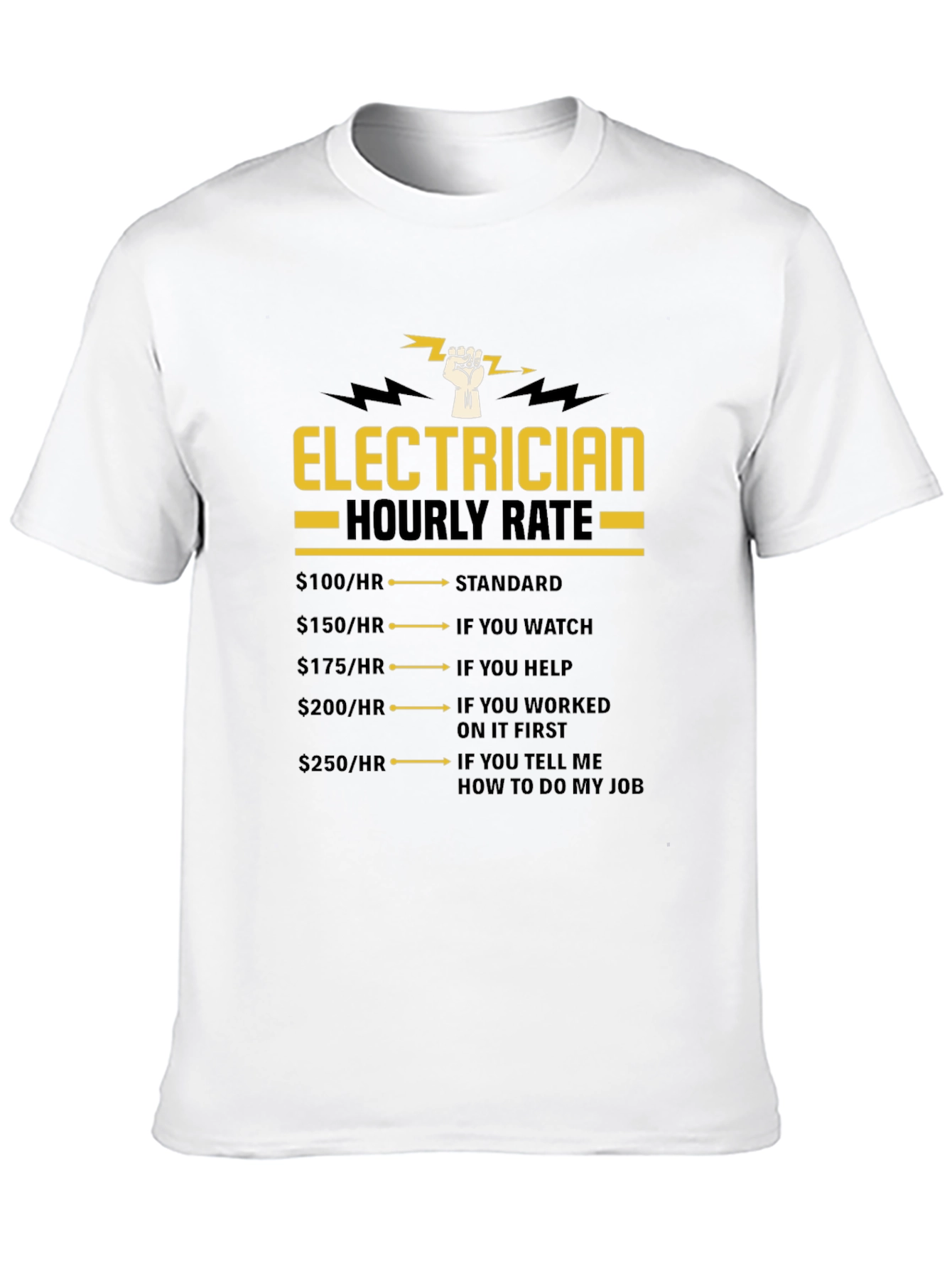 Electrician Hourly Rate Funny T-Shirt