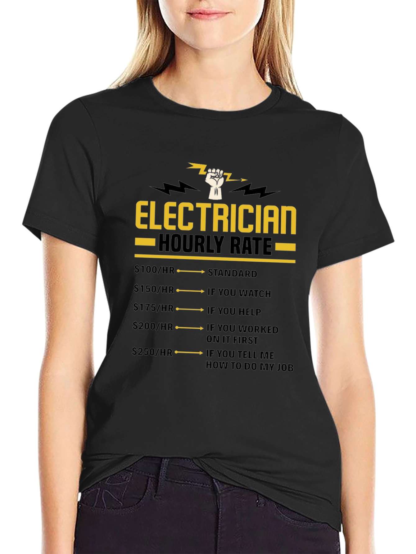 Electrician Hourly Rate Funny T-Shirt