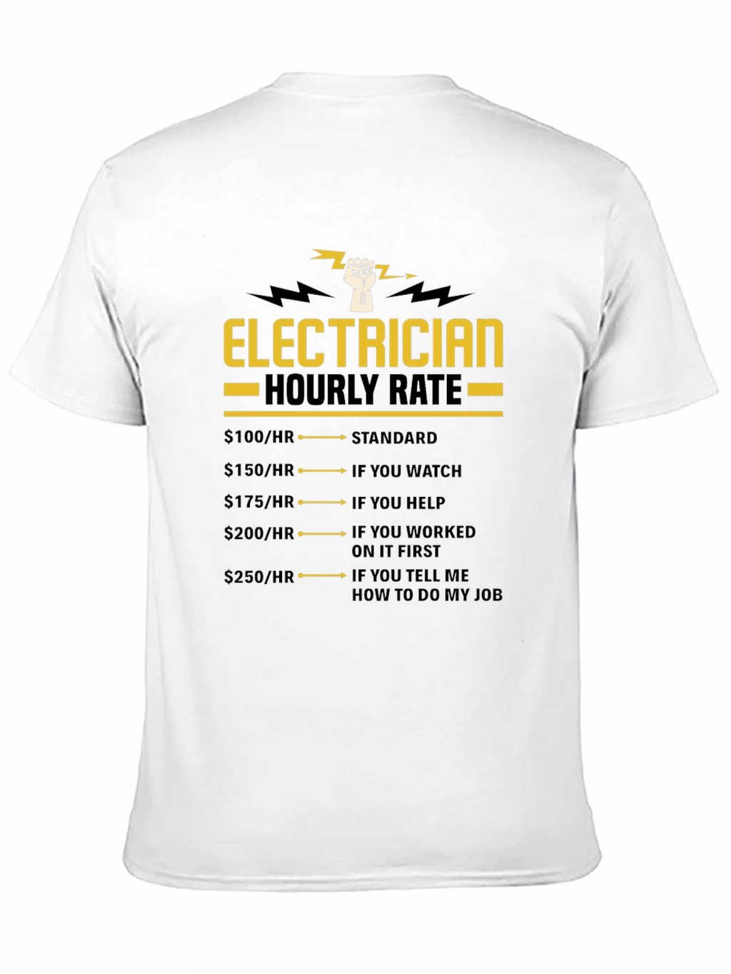 Electrician Hourly Rate Funny T-Shirt