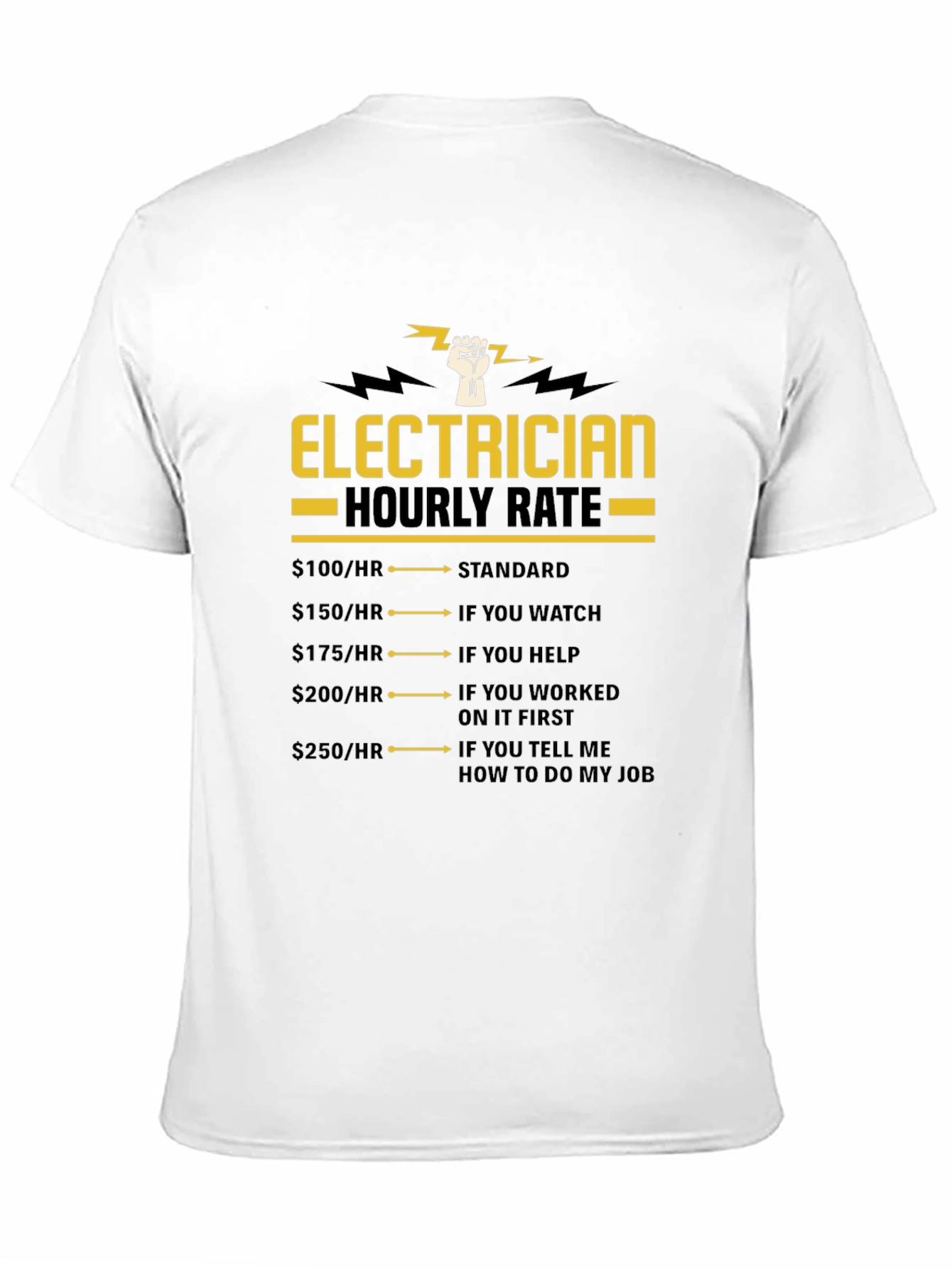 Electrician Hourly Rate Funny T-Shirt