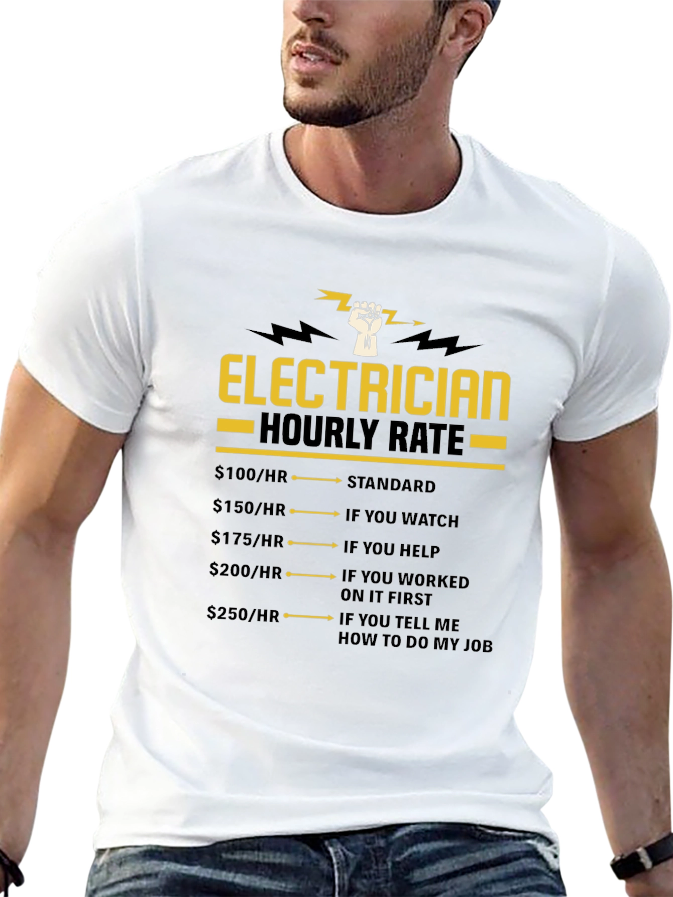 Electrician Hourly Rate Funny T-Shirt