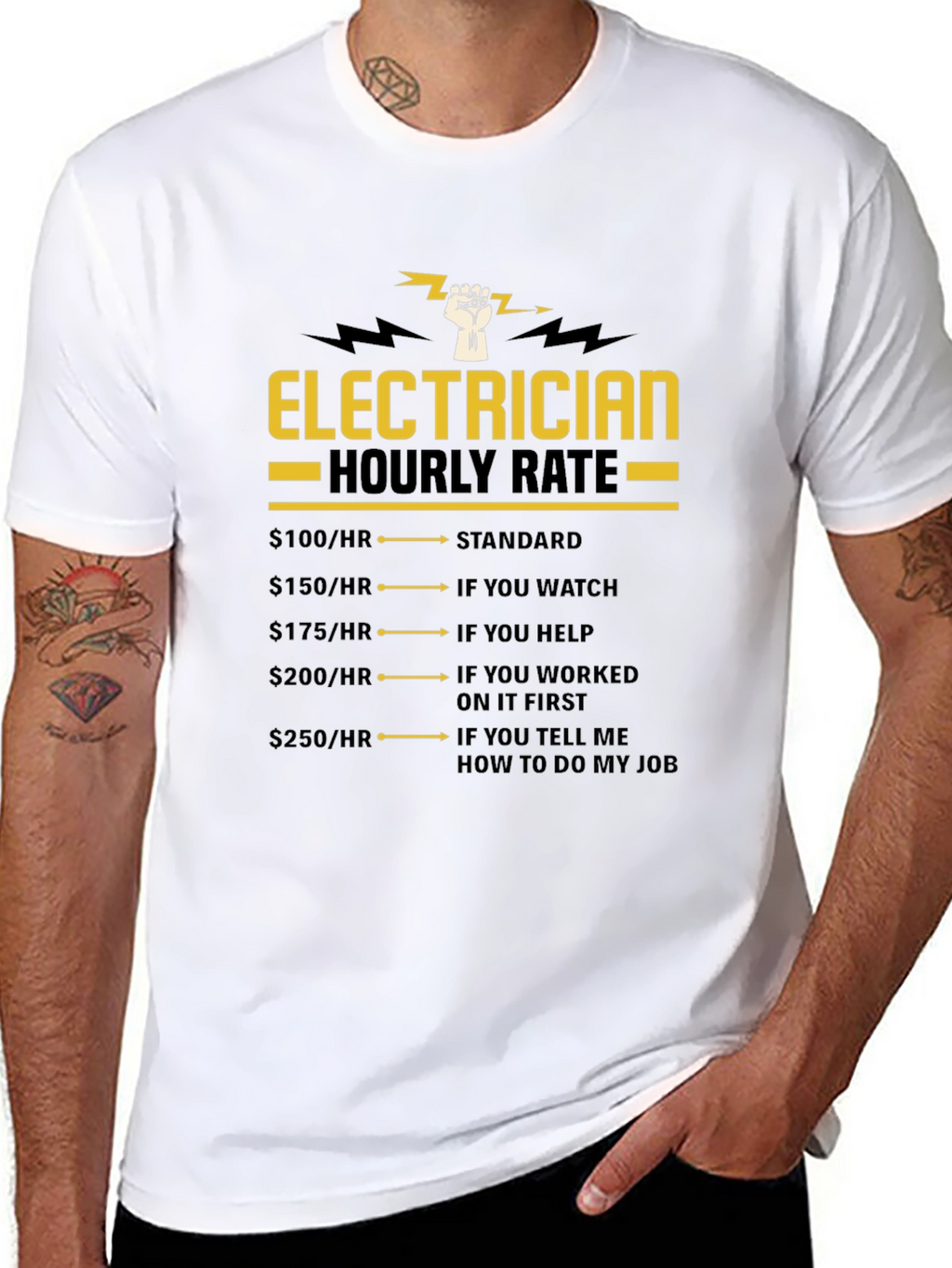 Electrician Hourly Rate Funny T-Shirt