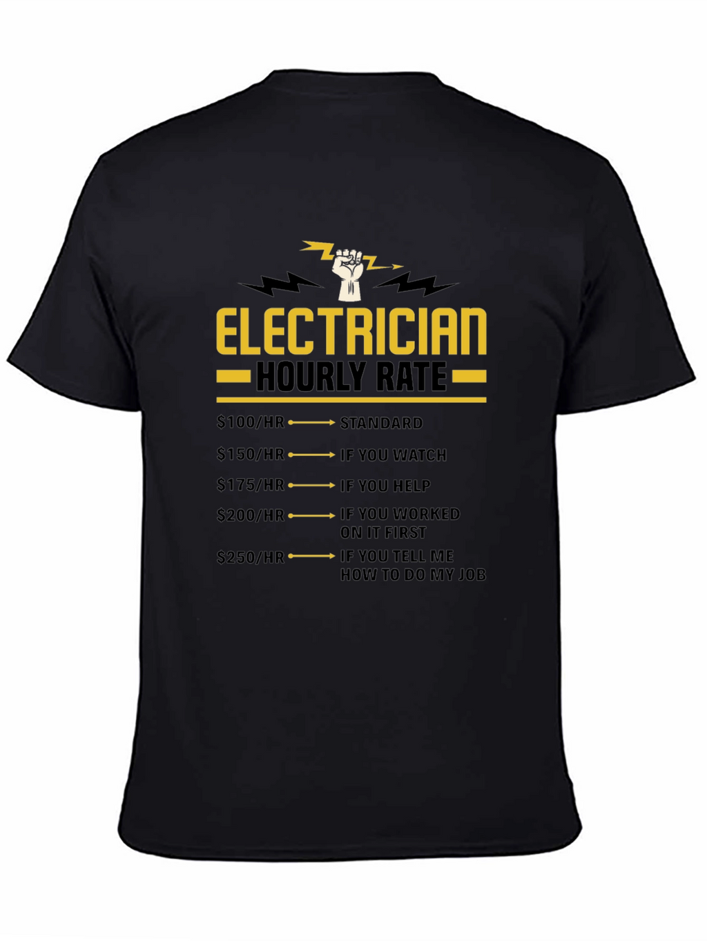 Electrician Hourly Rate Funny T-Shirt