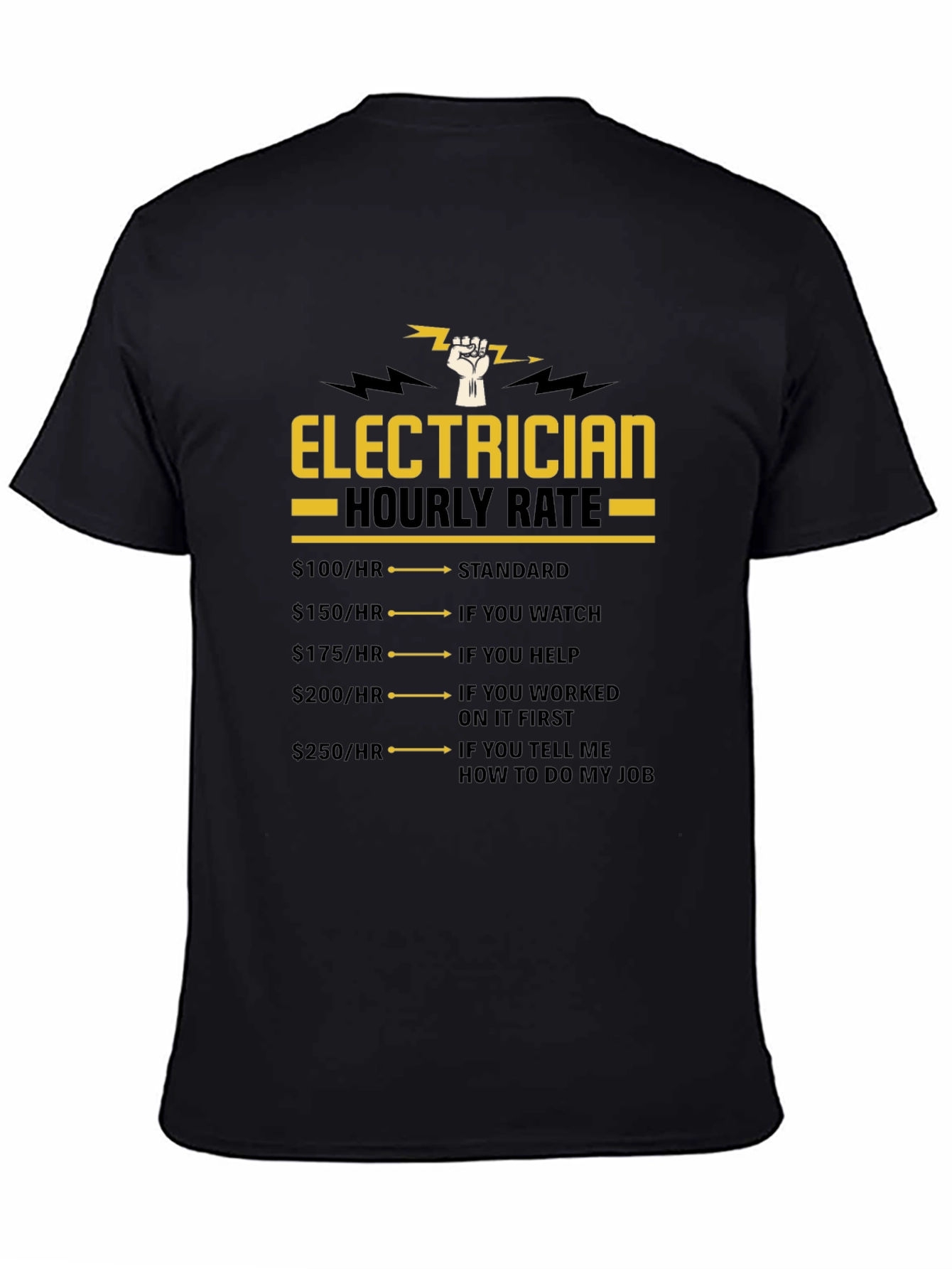 Electrician Hourly Rate Funny T-Shirt