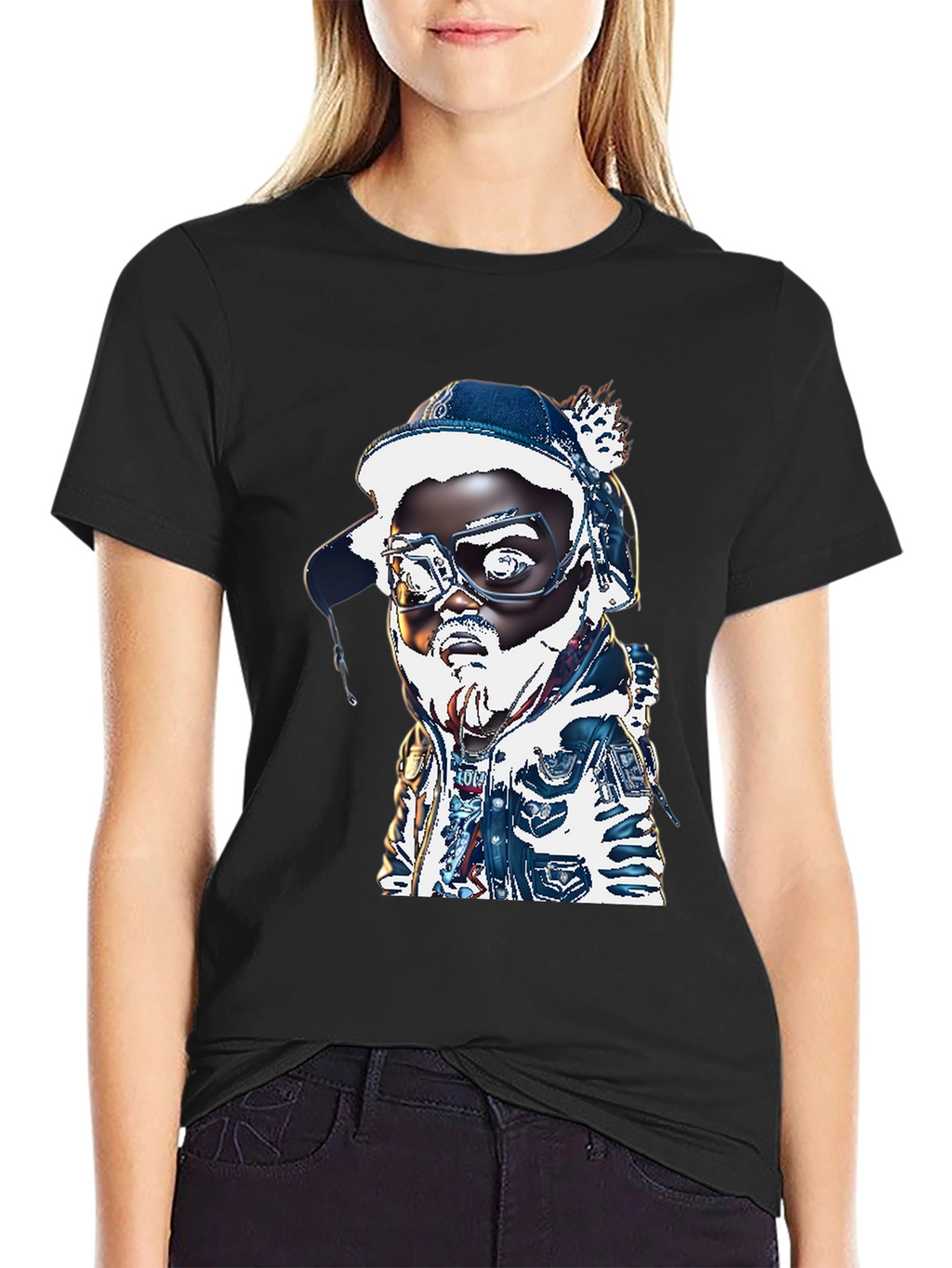 Cartoon Character T-Shirt - Black