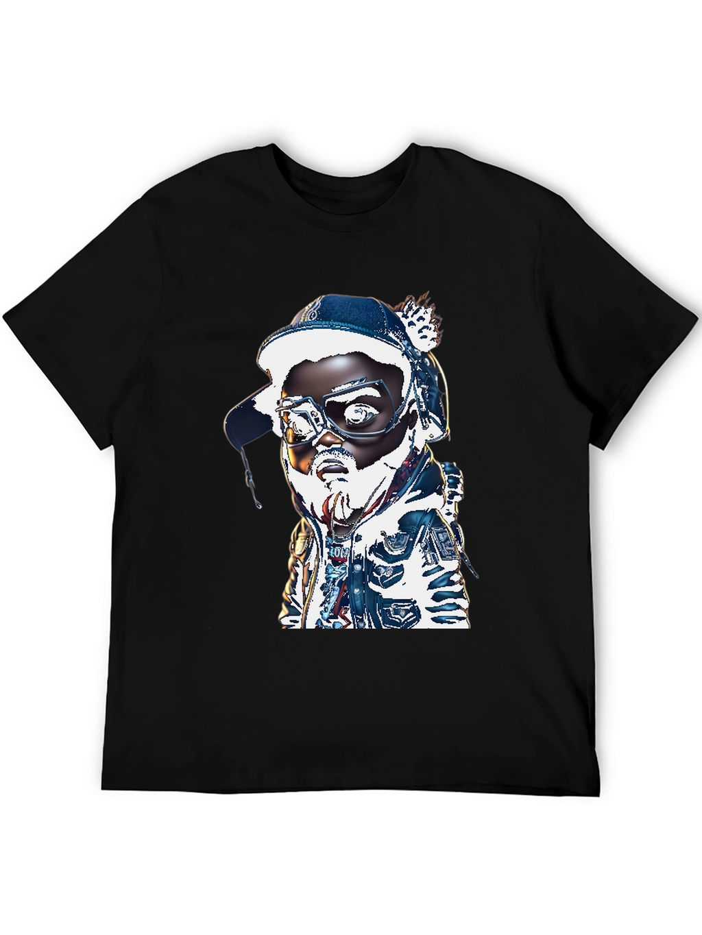 Cartoon Character T-Shirt - Black