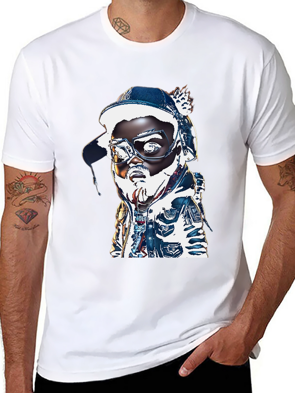 Cartoon Character T-Shirt - Black