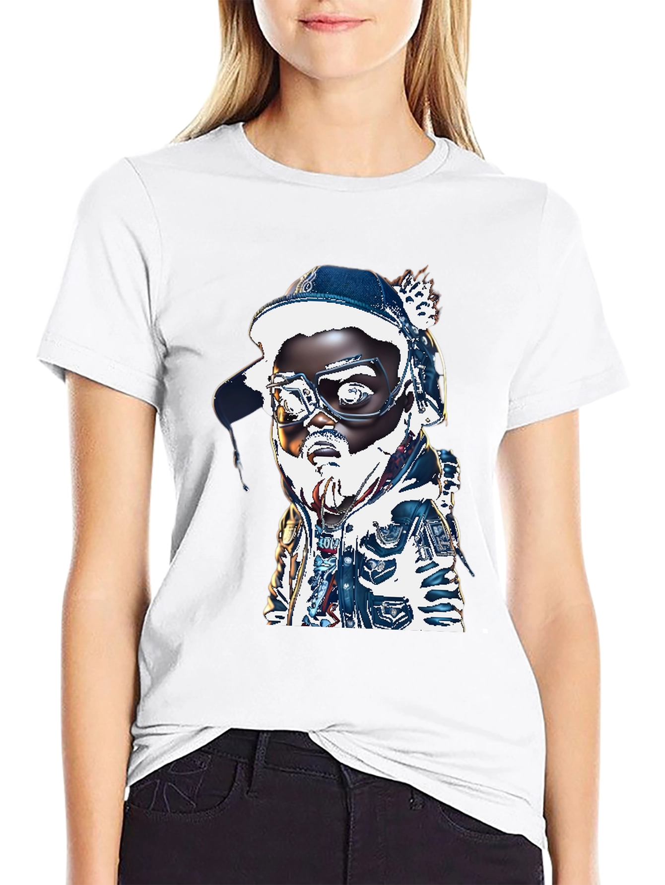 Cartoon Character T-Shirt - Black