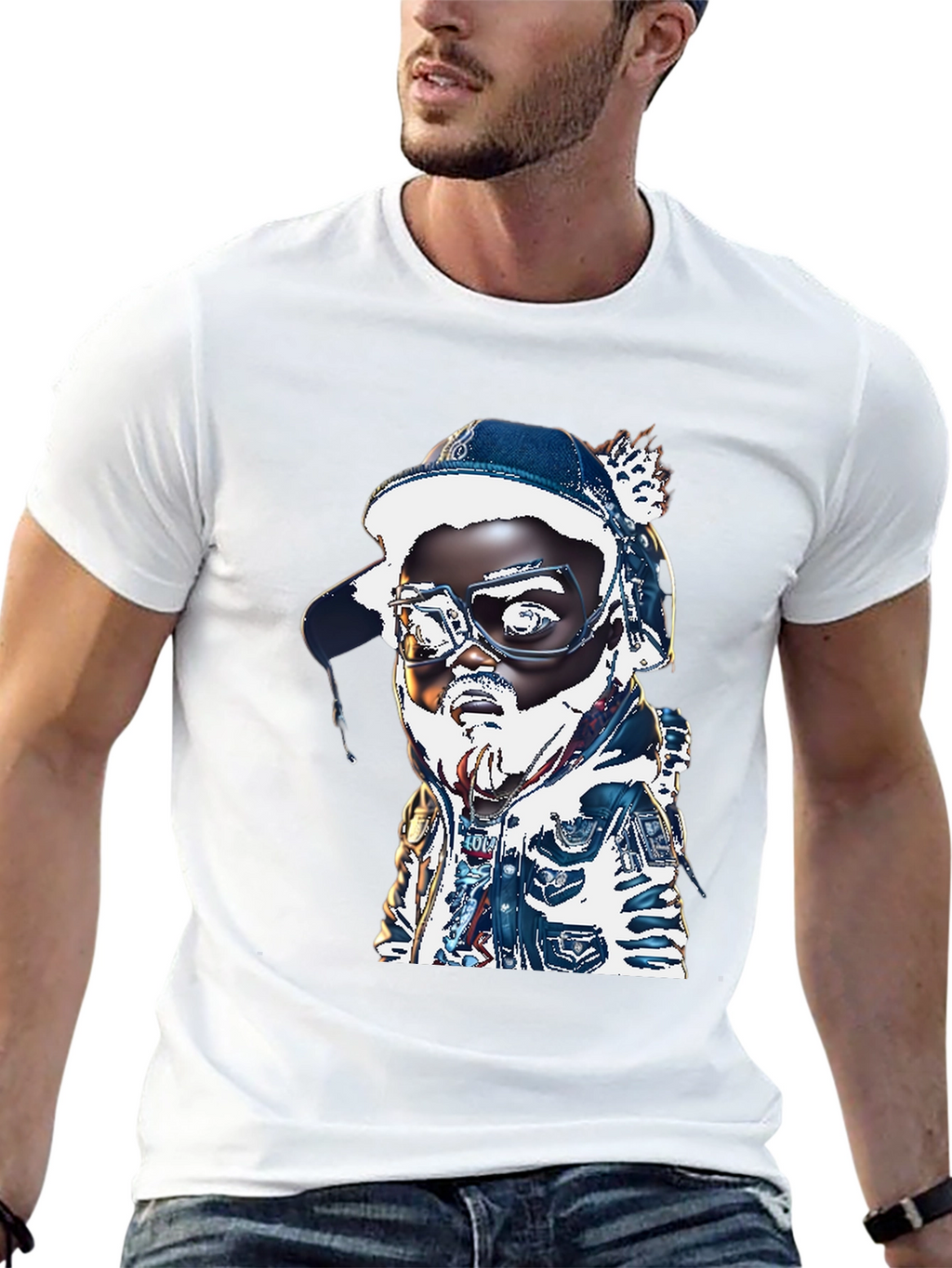 Cartoon Character T-Shirt - Black