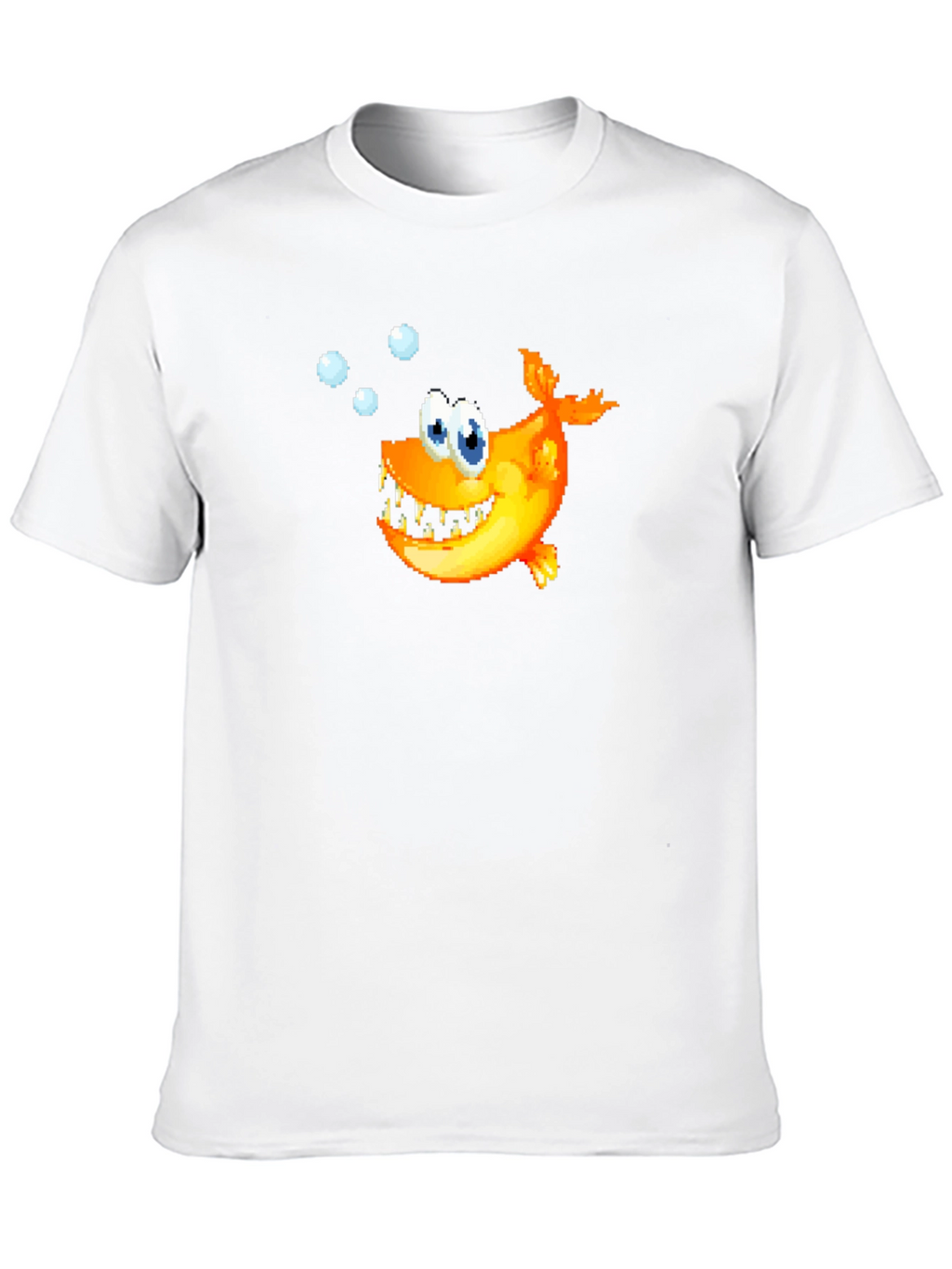 Cartoon Fish Graphic Black T-Shirt