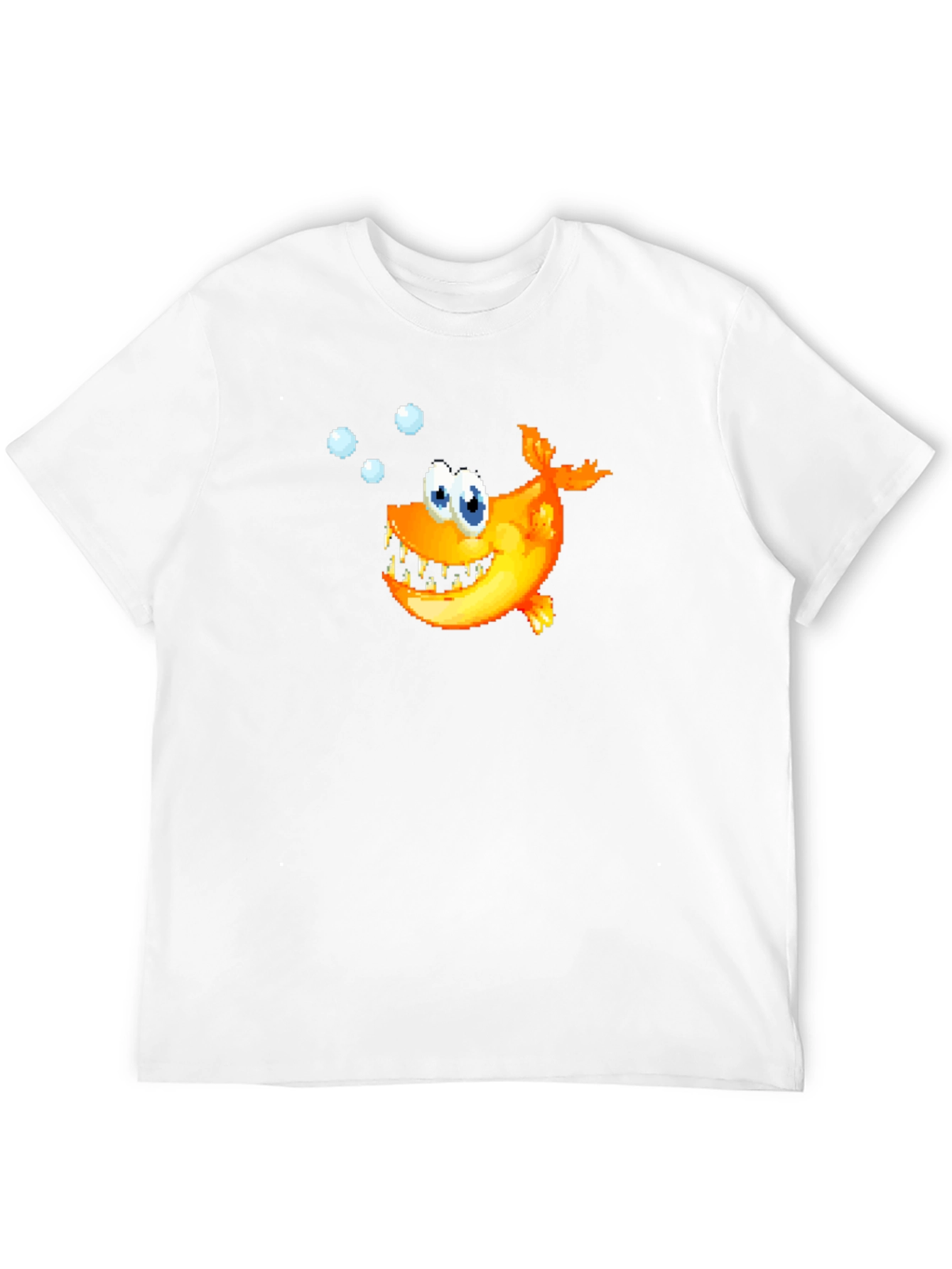 Cartoon Fish Graphic Black T-Shirt