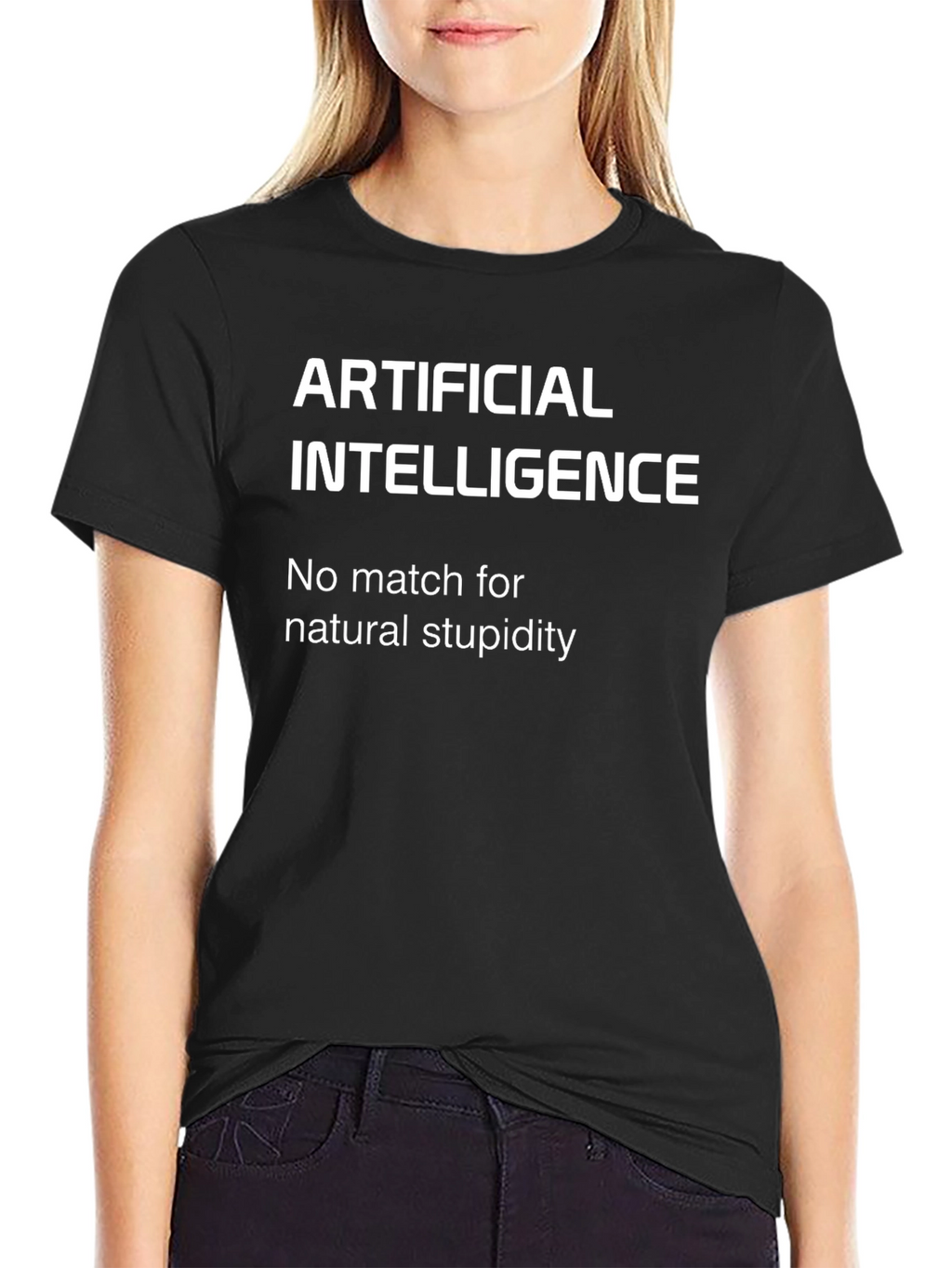 Artificial Intelligence Funny Slogan Black T-Shirt