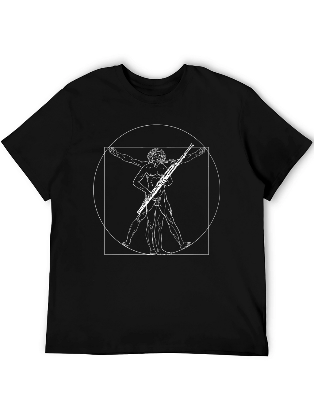 Vitruvian Bassoonist T-Shirt - Black