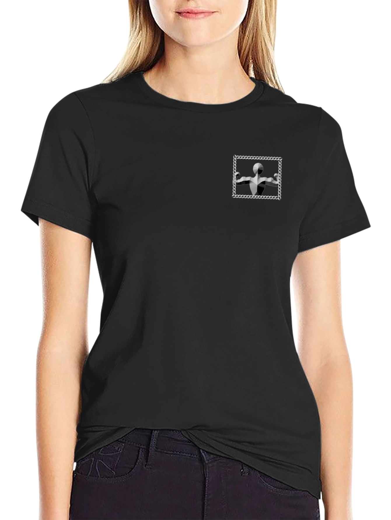 Modern Black T-Shirt with Geometric Graphic