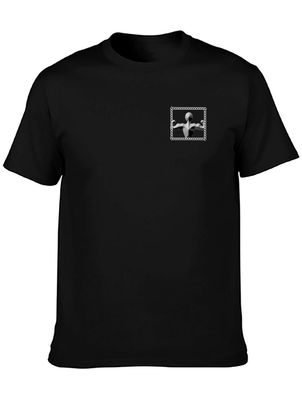 Modern Black T-Shirt with Geometric Graphic