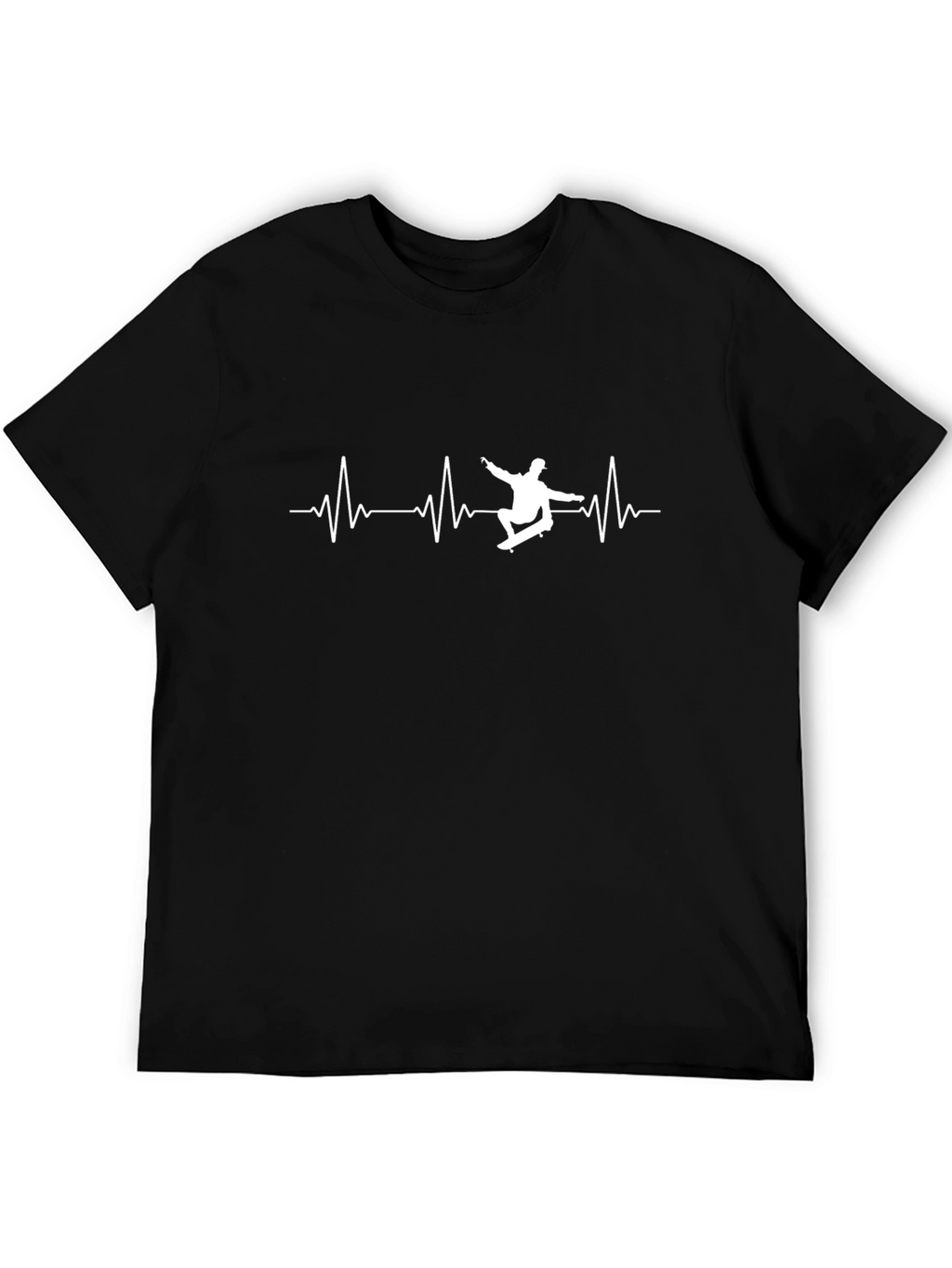 Skateboarding Heartbeat T-Shirt - Black