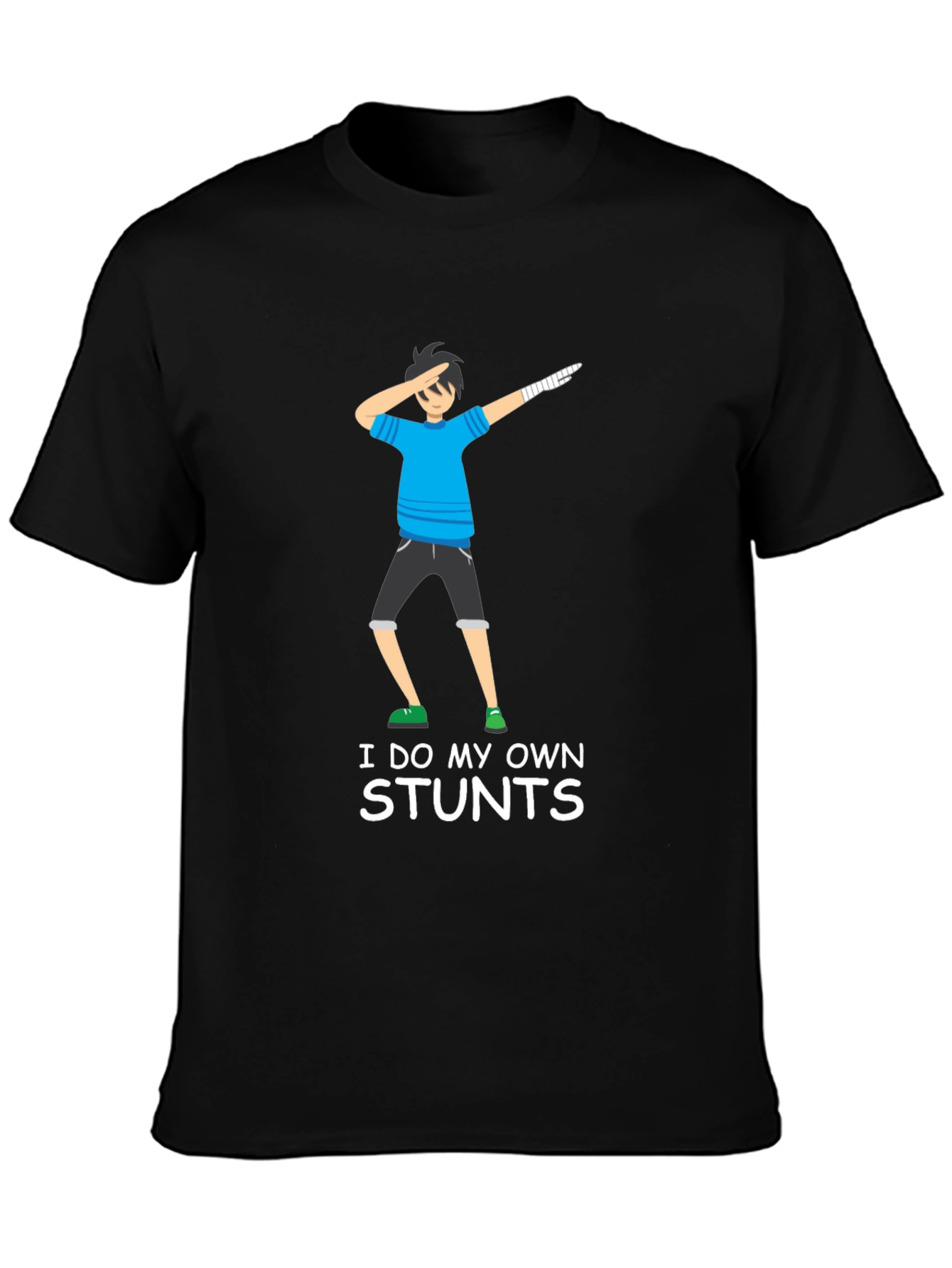 I Do My Own Stunts Graphic Tee - Black T-Shirt