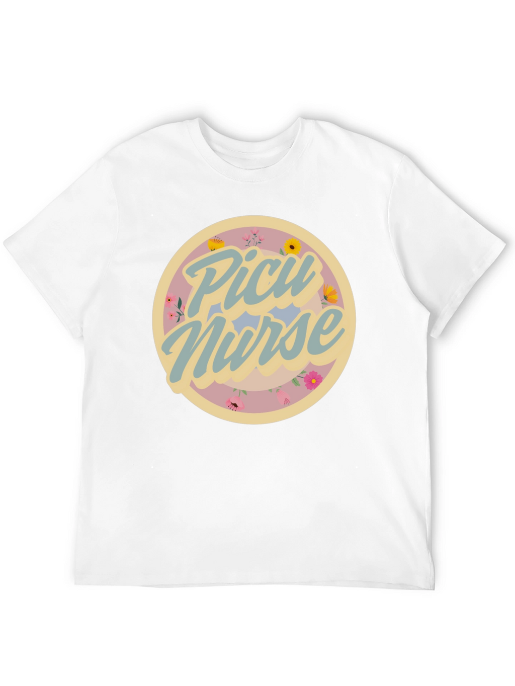 PICU Nurse Floral Graphic T-Shirt
