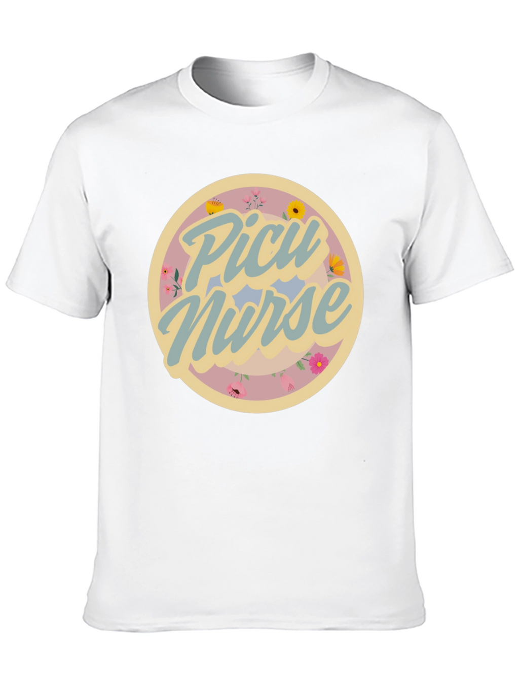 PICU Nurse Floral Graphic T-Shirt